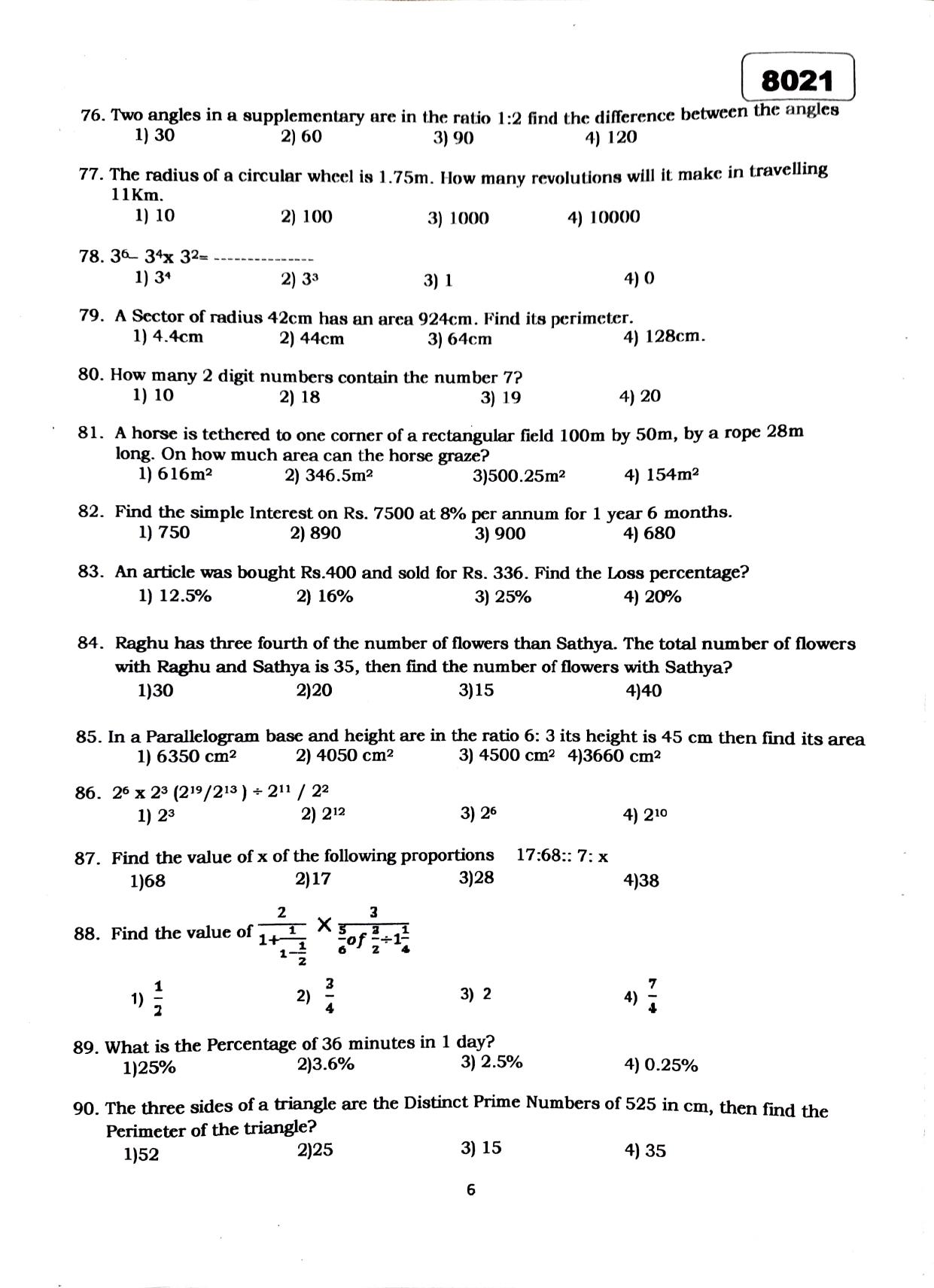Puducherry NMMS 2019 Question Paper - Page 19