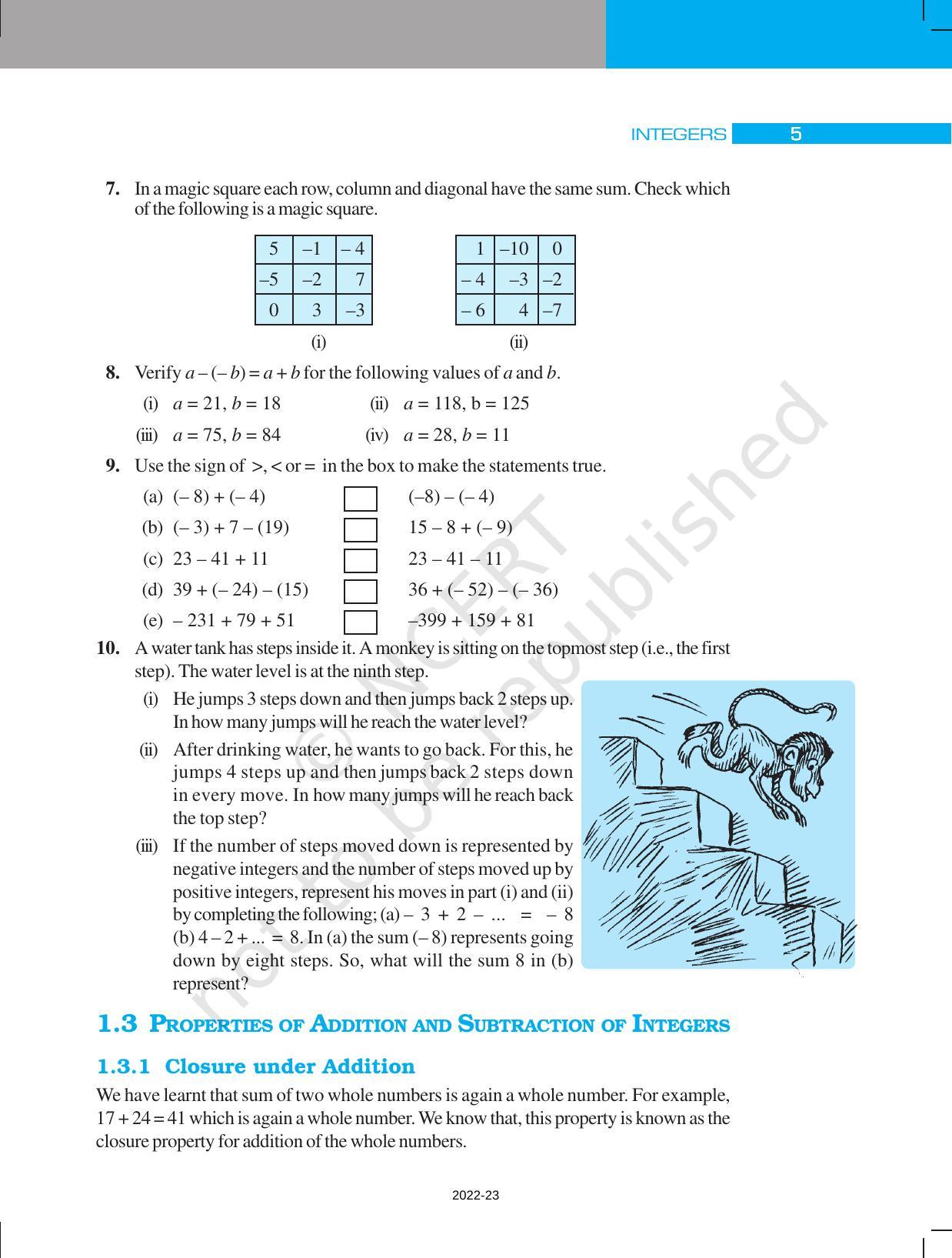 NCERT Book for Class 7 Maths: Chapter 1-Integers - Page 5