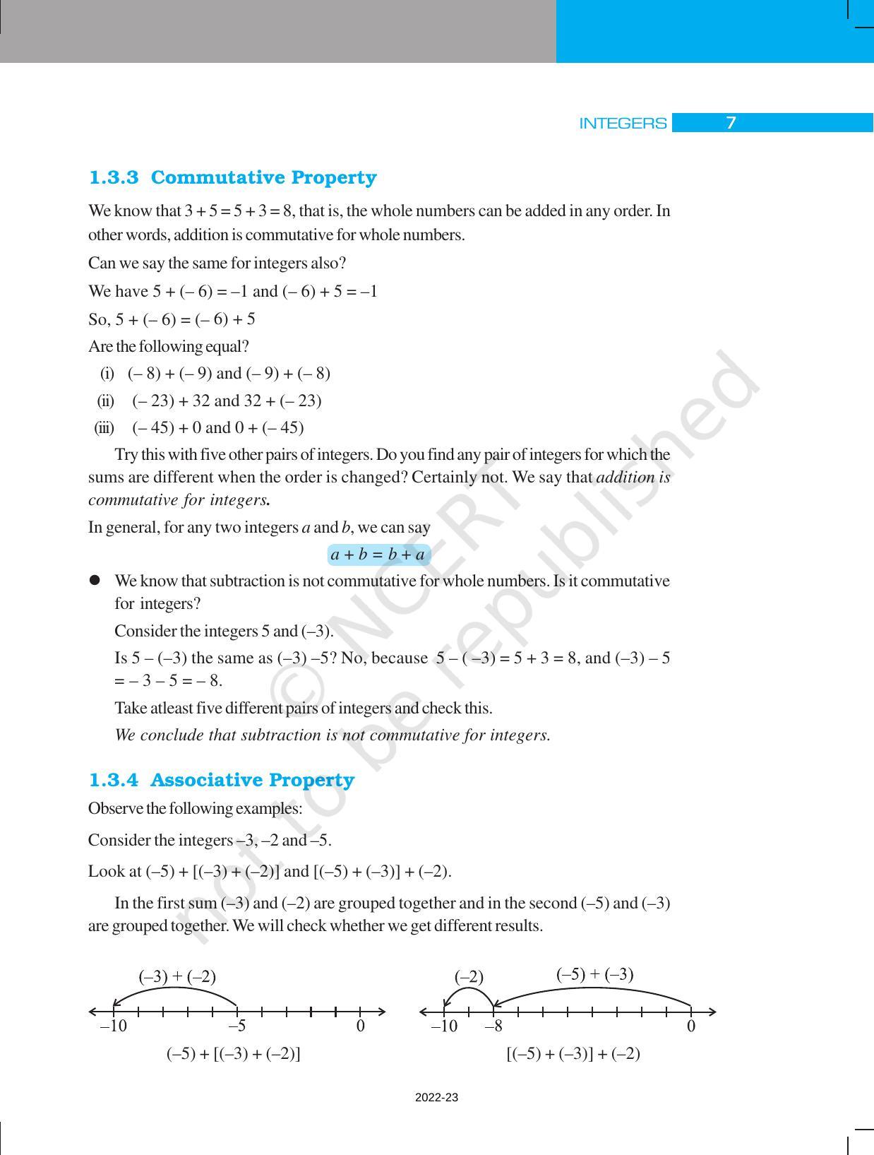NCERT Book for Class 7 Maths: Chapter 1-Integers - Page 7