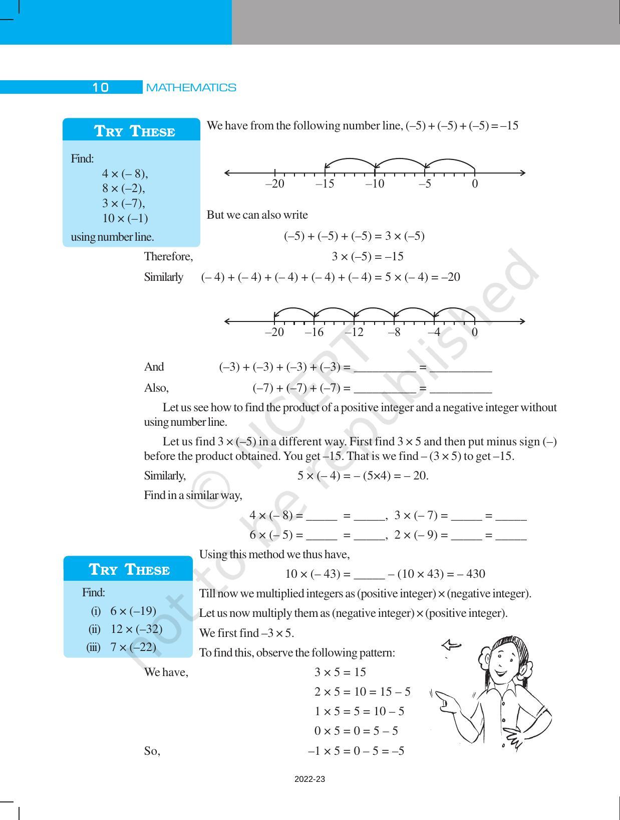 NCERT Book for Class 7 Maths: Chapter 1-Integers - Page 10