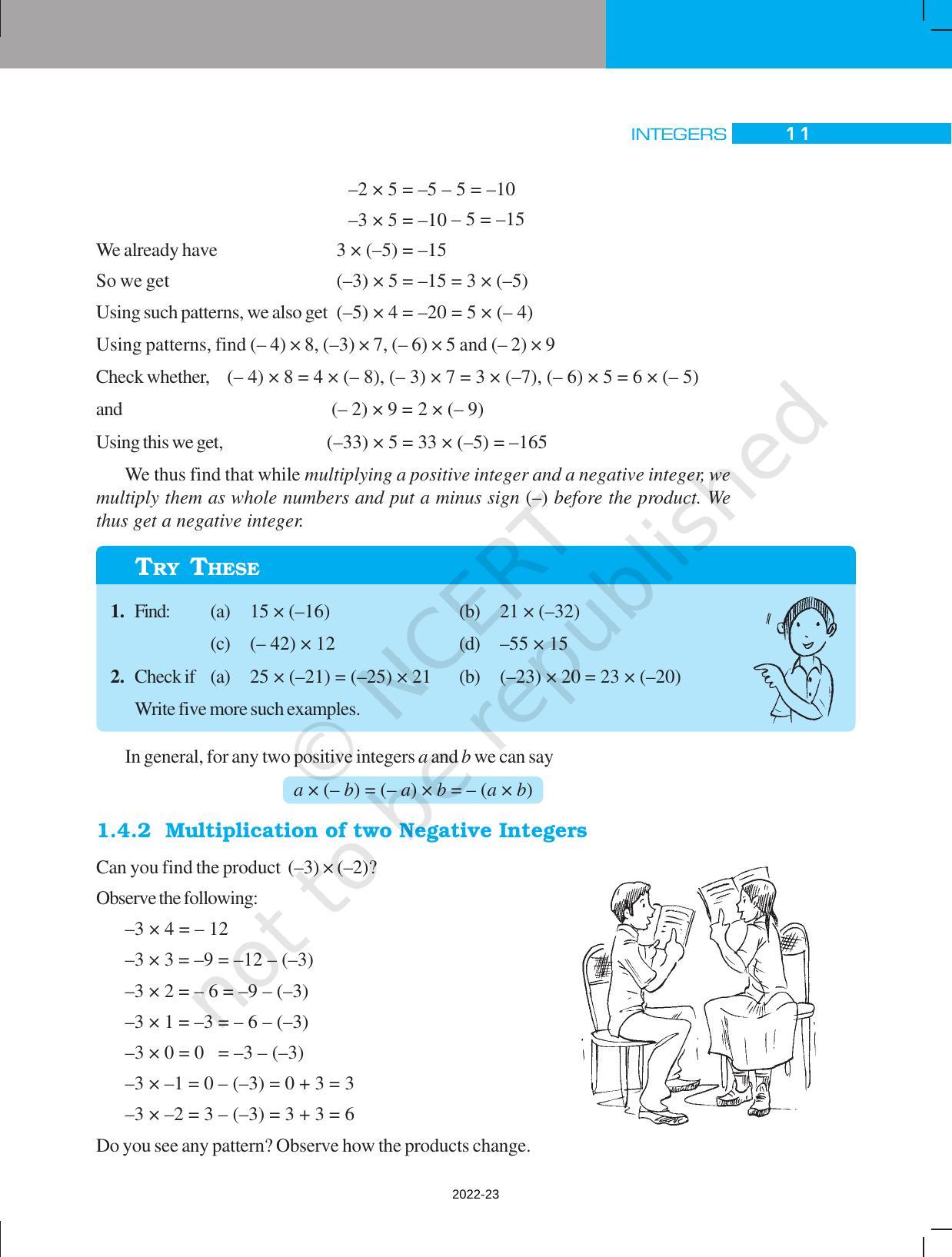 NCERT Book for Class 7 Maths: Chapter 1-Integers - Page 11