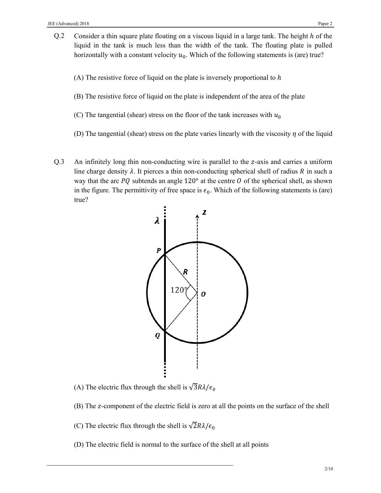JEE (Advanced) 2018 Paper II Question Paper - Page 2