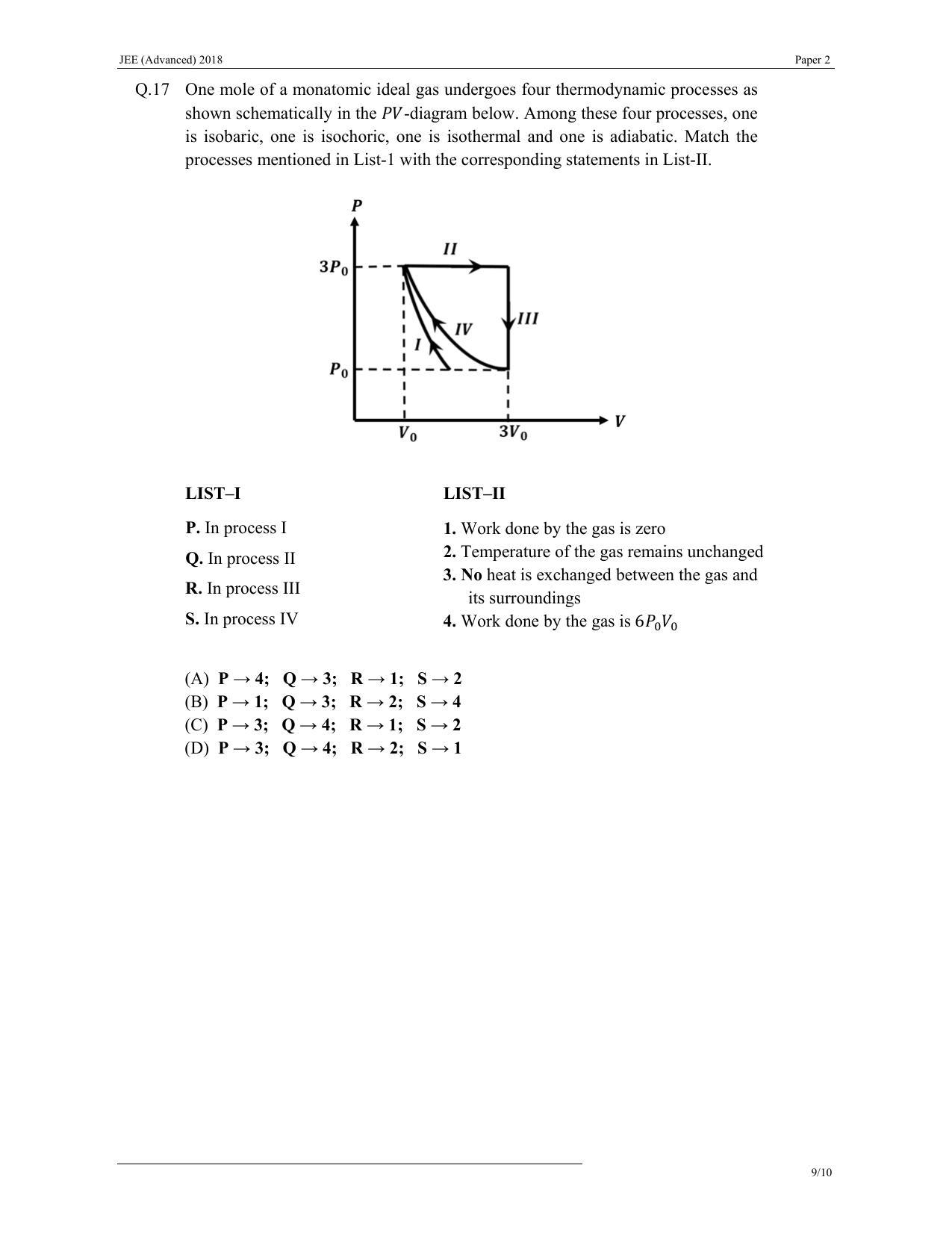 JEE (Advanced) 2018 Paper II Question Paper - Page 9