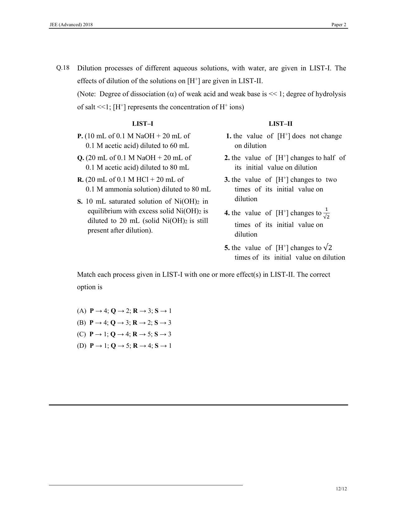 JEE (Advanced) 2018 Paper II Question Paper - Page 22