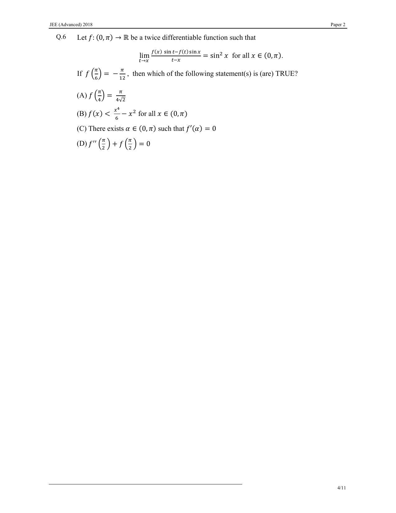 JEE (Advanced) 2018 Paper II Question Paper - Page 26