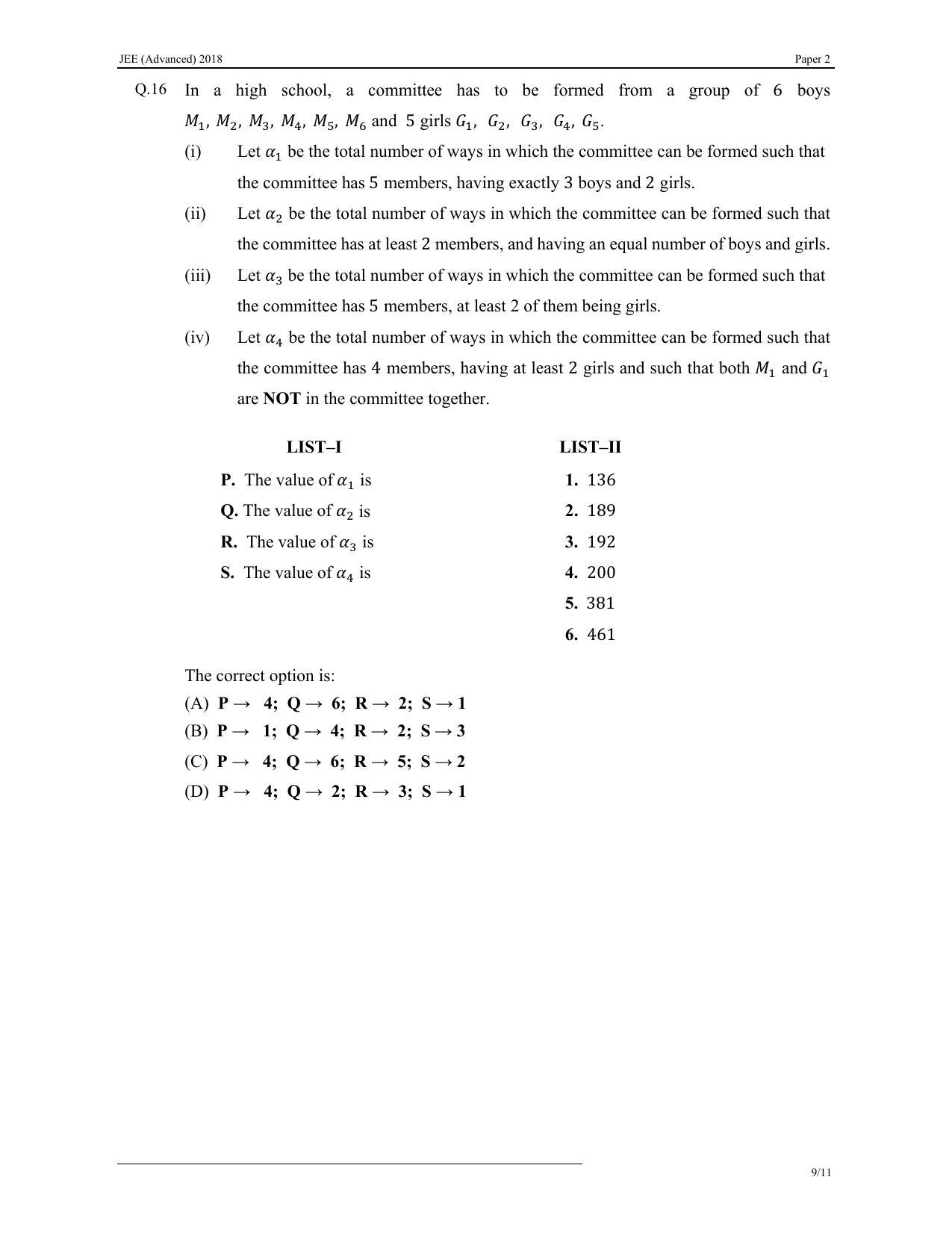 JEE (Advanced) 2018 Paper II Question Paper - Page 31