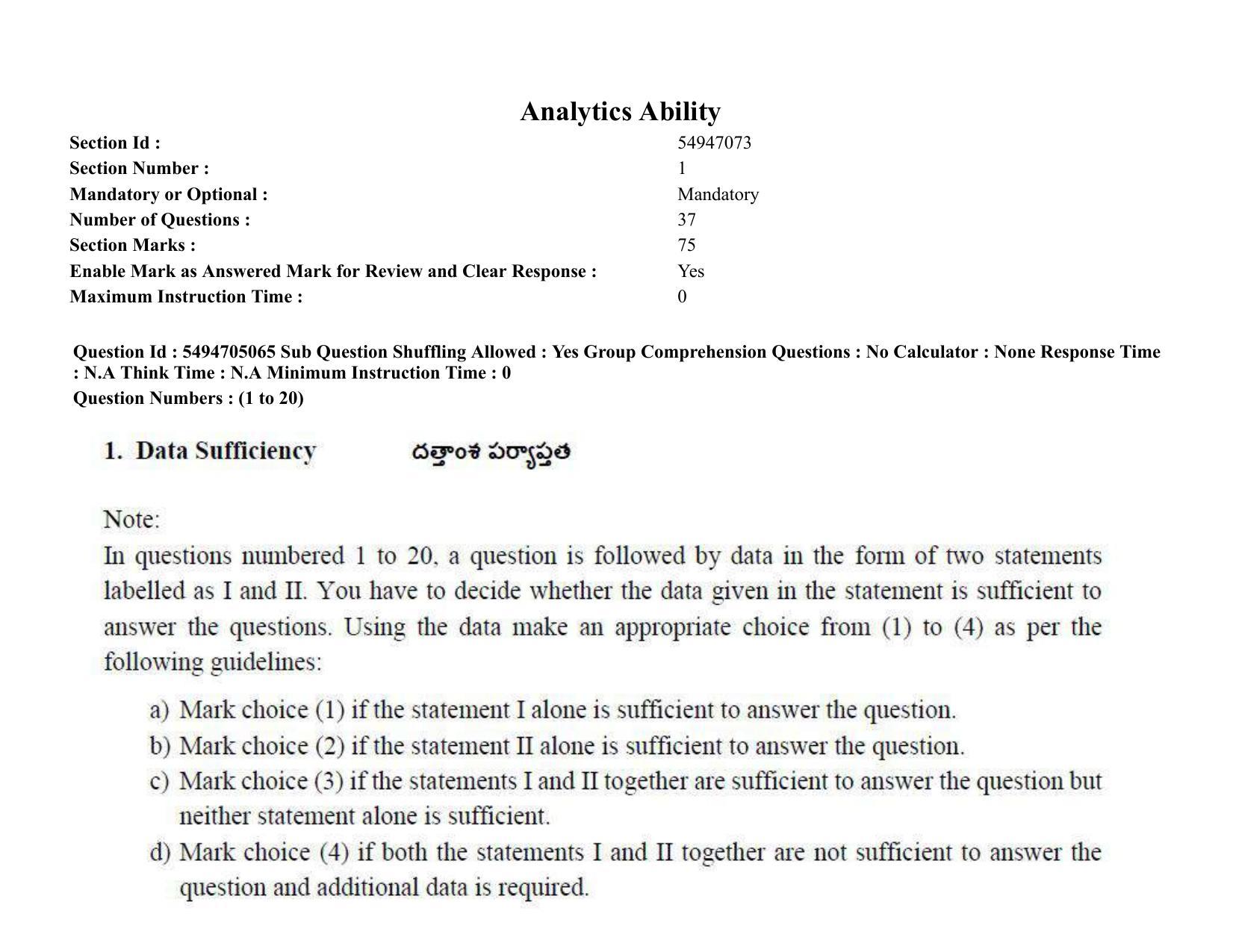 AP ICET 2022 Shift - 2 Question Paper with key - Page 2