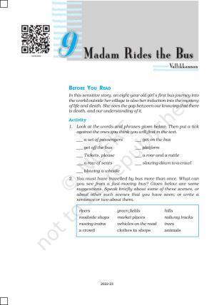 NCERT Book for Class 10 English (First Flight) Chapter 9 Madam Rides the Bus