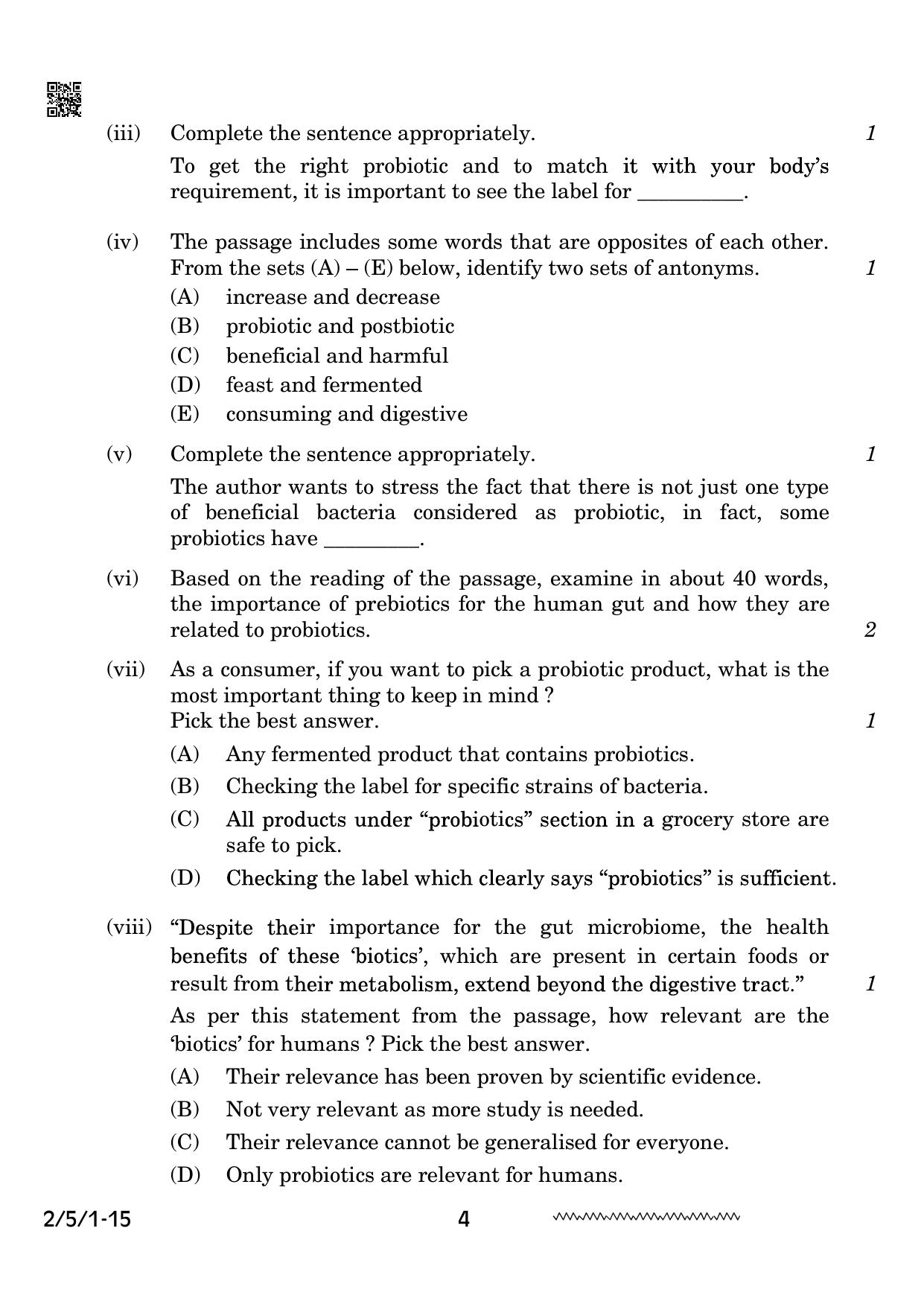 CBSE Class 10 2-5-1 English Literature 2024 Question Paper - Page 4