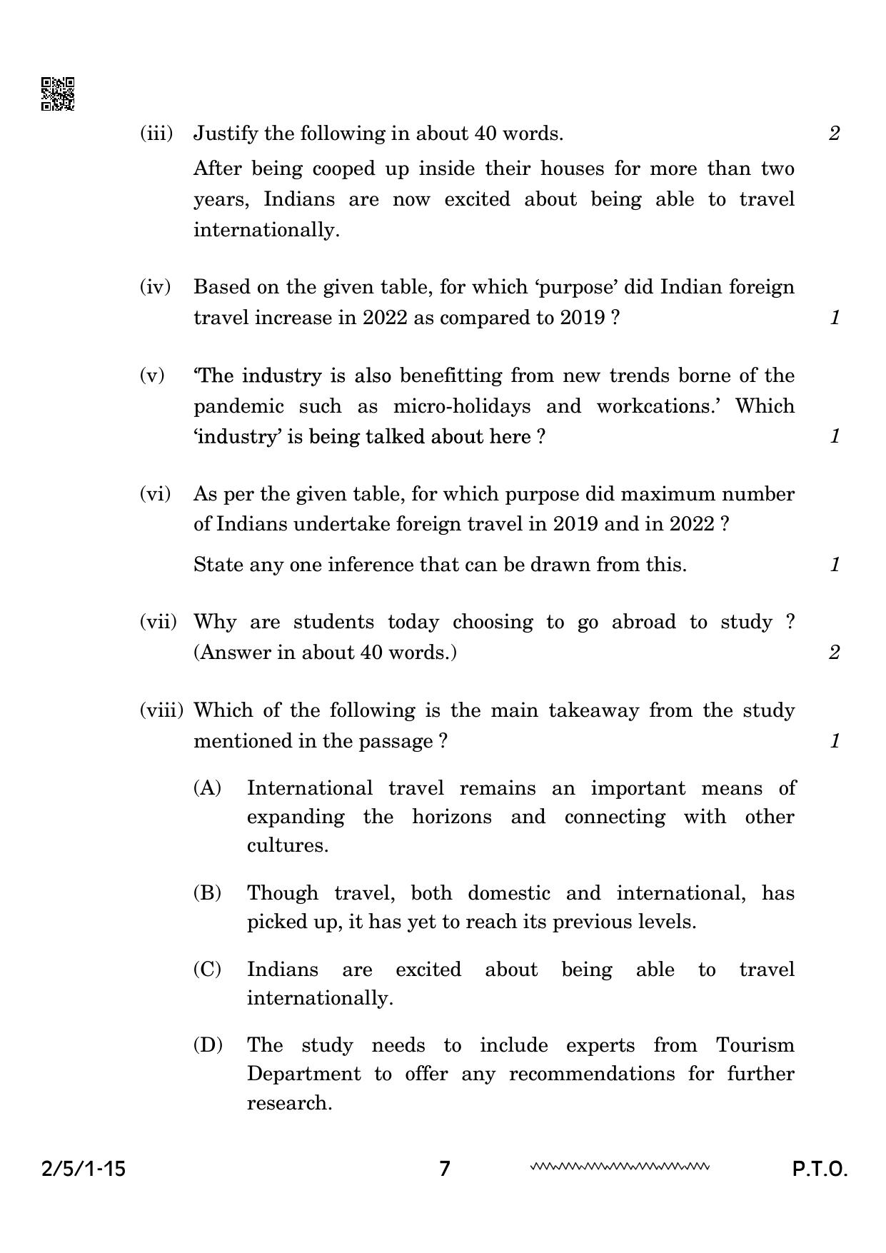 CBSE Class 10 2-5-1 English Literature 2024 Question Paper - Page 7