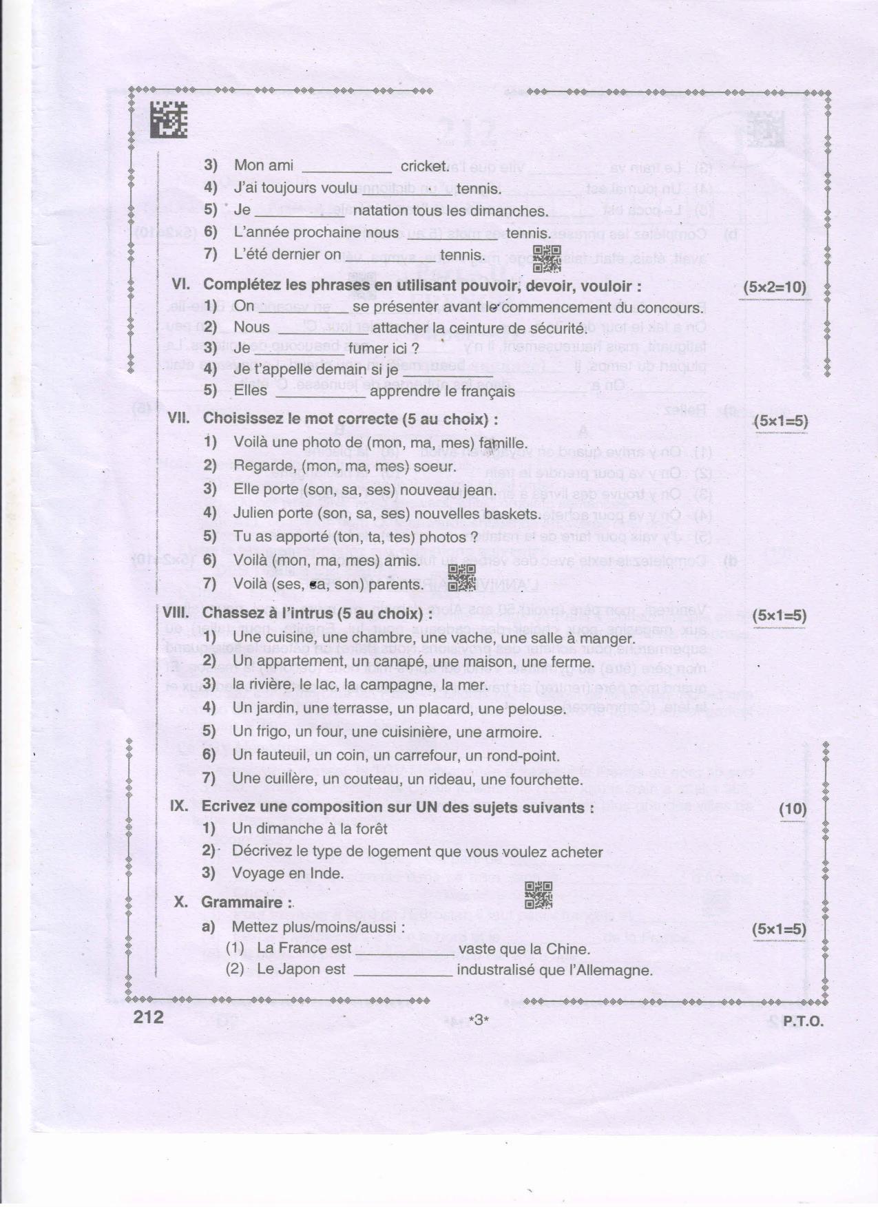AP Inter 2nd Year French - II Question Paper September-2021 - Page 3