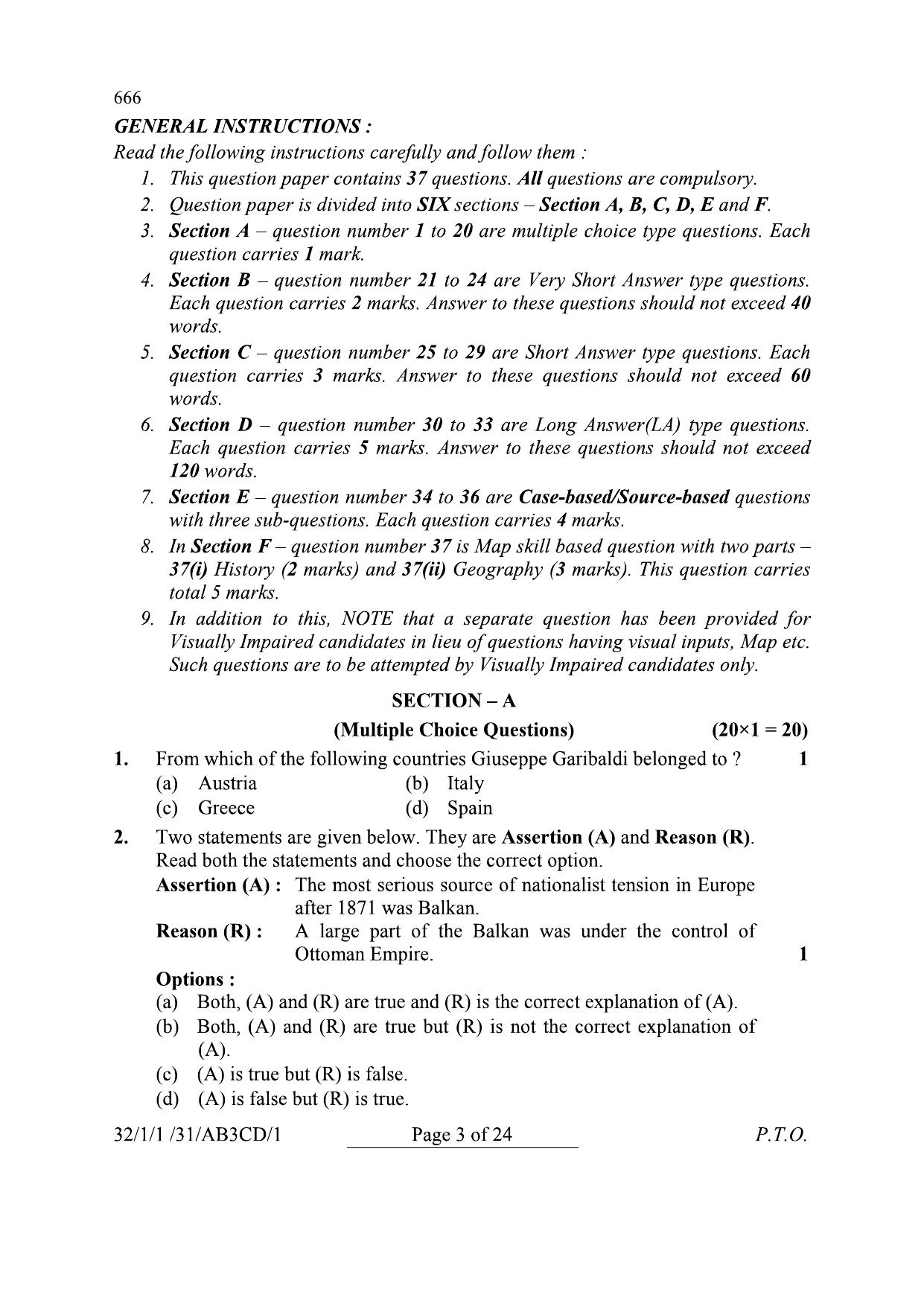 CBSE Class 10 32-1-1 Social Science 2024 Question Paper - Page 3