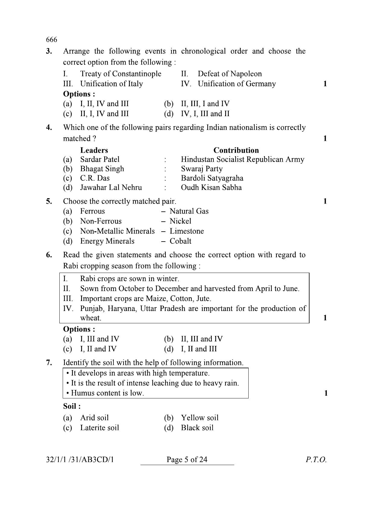 CBSE Class 10 32-1-1 Social Science 2024 Question Paper - Page 5