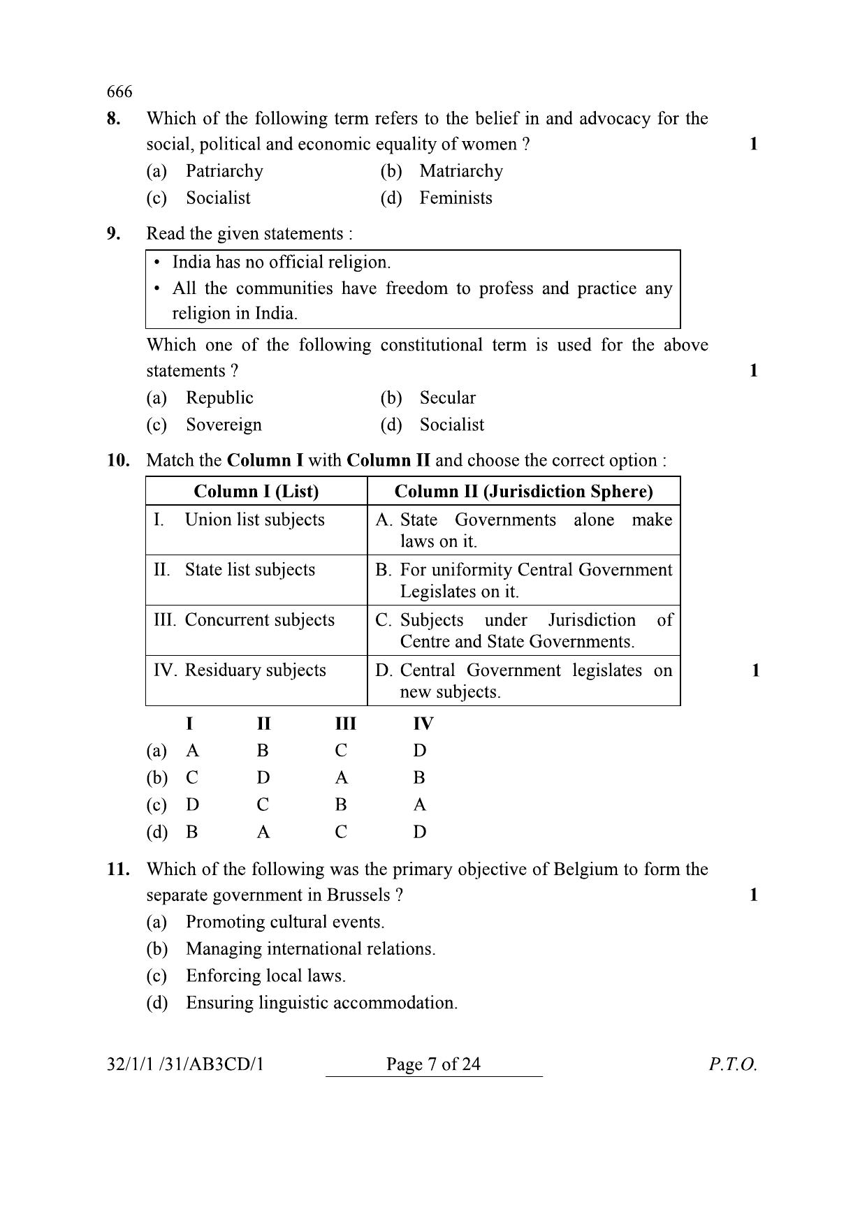CBSE Class 10 32-1-1 Social Science 2024 Question Paper - Page 7