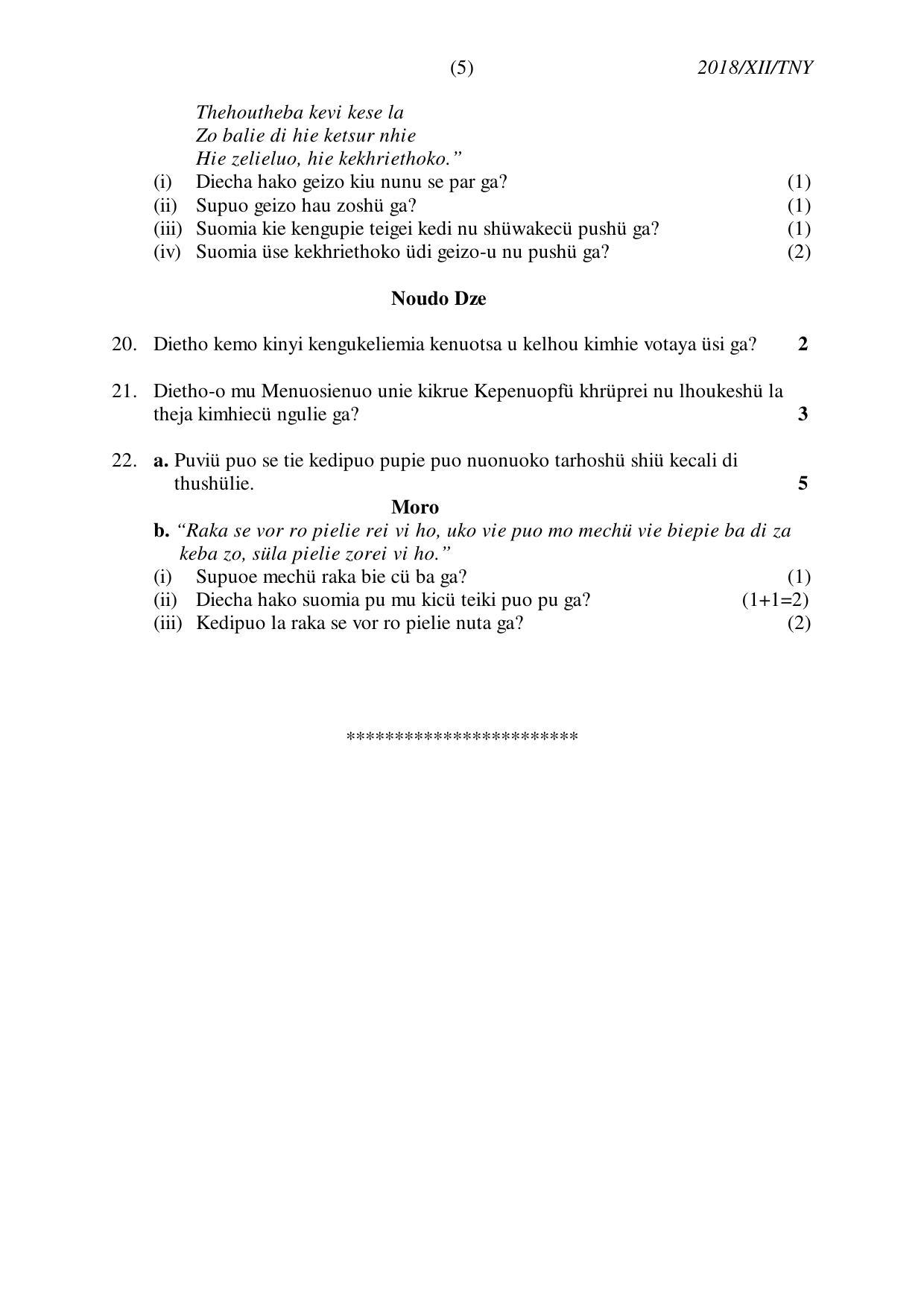Nagaland Board Class 12 TENYIDIE 2018 Question Papers - Page 5
