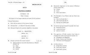 Meghalaya Board (MBOSE) Class 11 Political_Science 2018 Question Paper