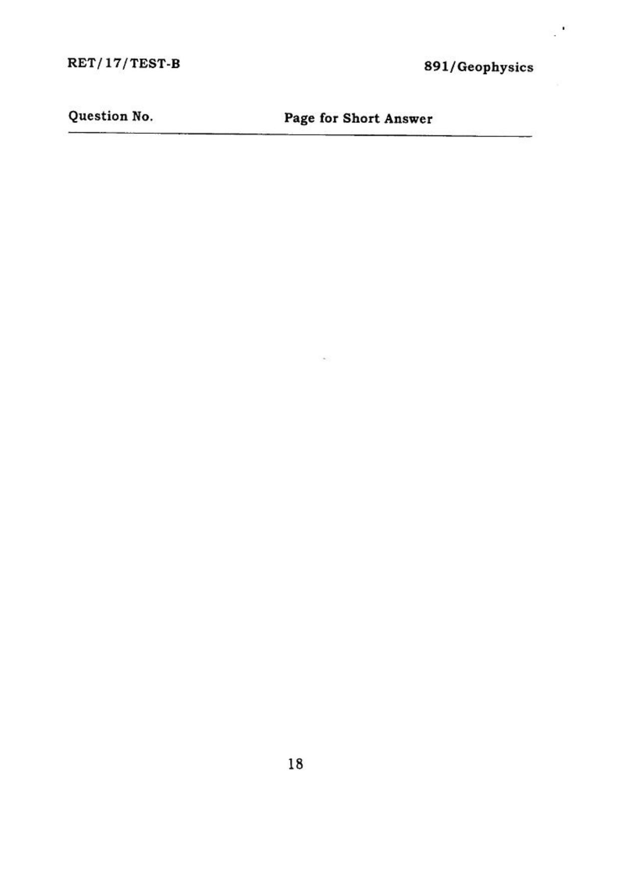 BHU RET GEOPHYSICS 2017 Question Paper - Page 19