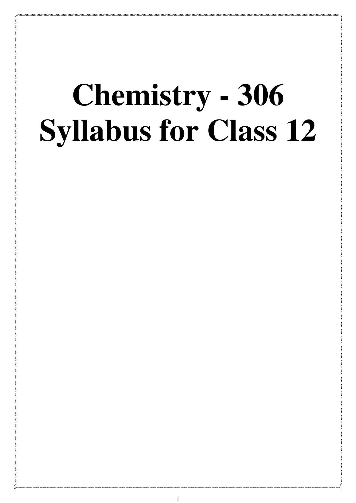 CUET Syllabus for Chemistry (English) - Page 1