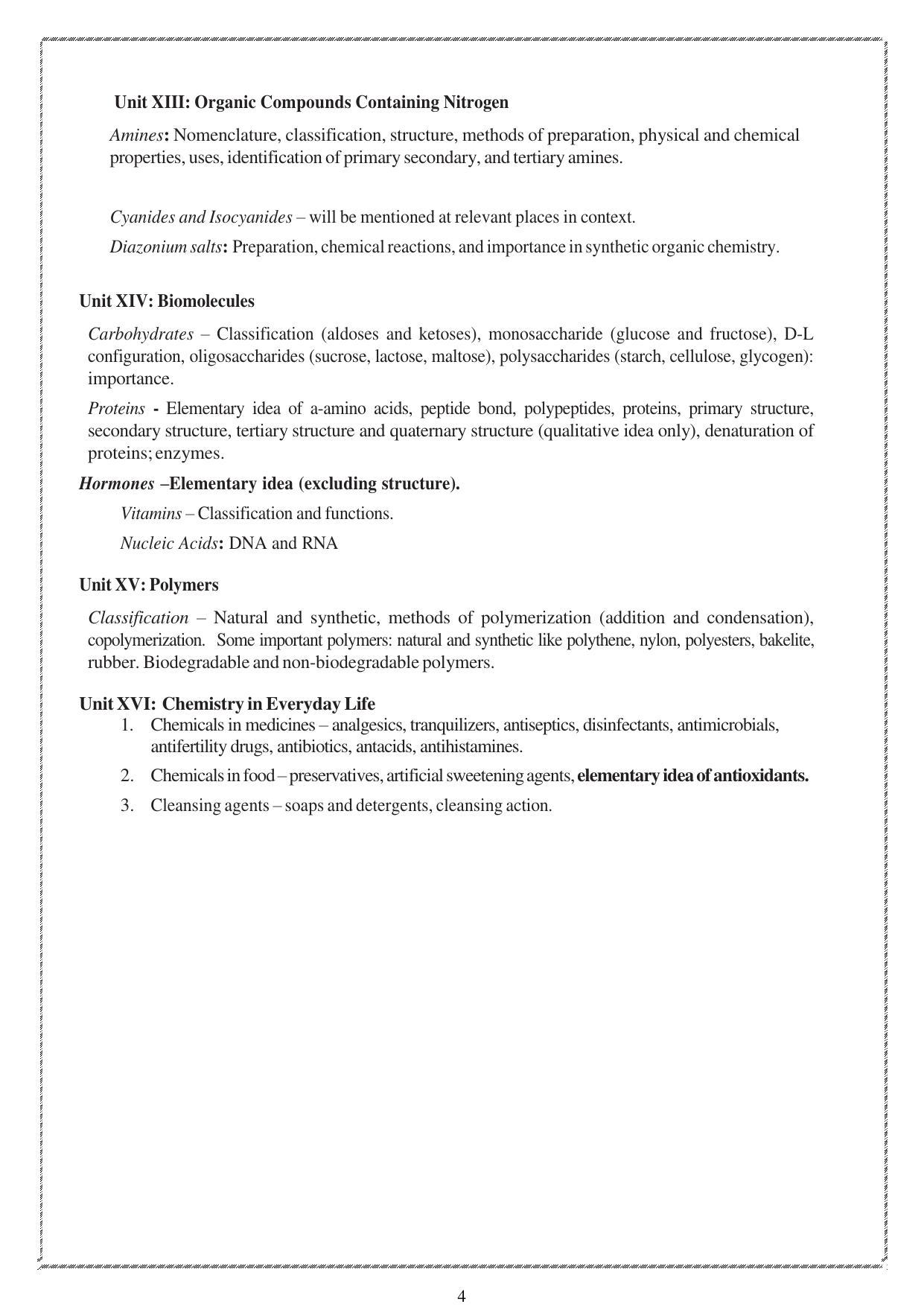 CUET Syllabus for Chemistry (English) - Page 4