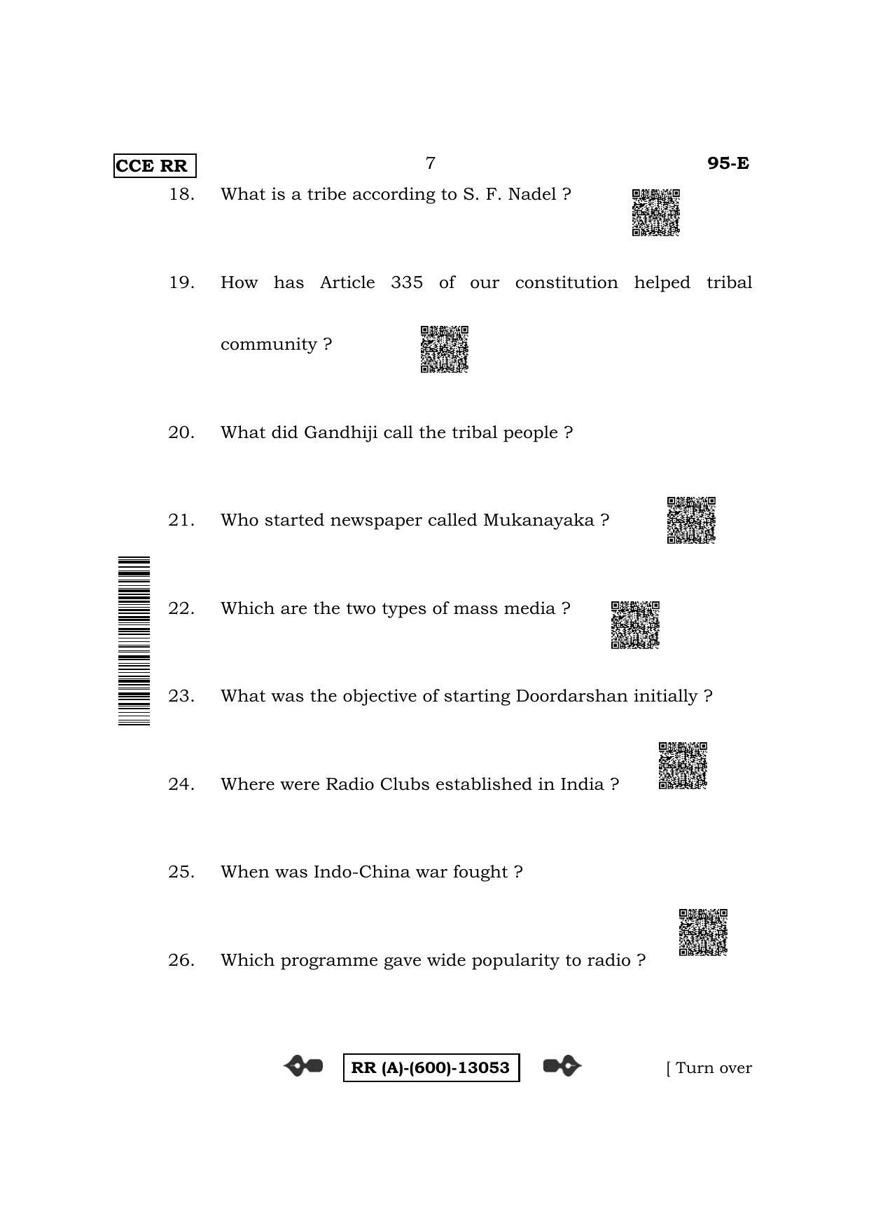 Karnataka SSLC Sociology-English Medium (Supplementary) Question Paper 2022 (A Version) - Page 7