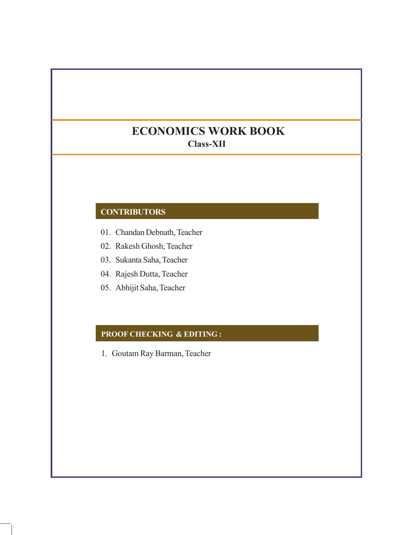 Tripura Board Class 12 Economics English Workbooks - Page 4