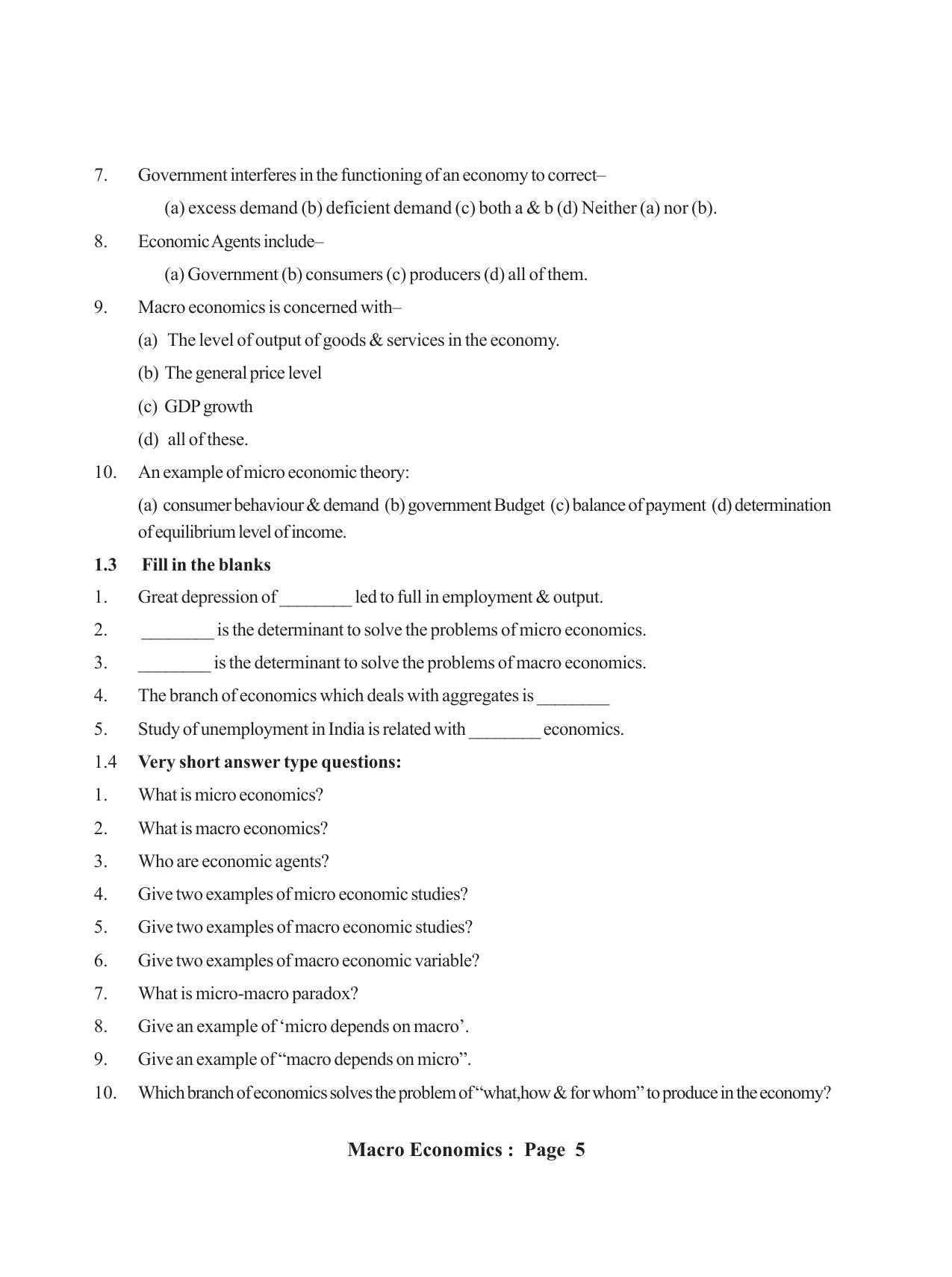 Tripura Board Class 12 Economics English Workbooks - Page 9
