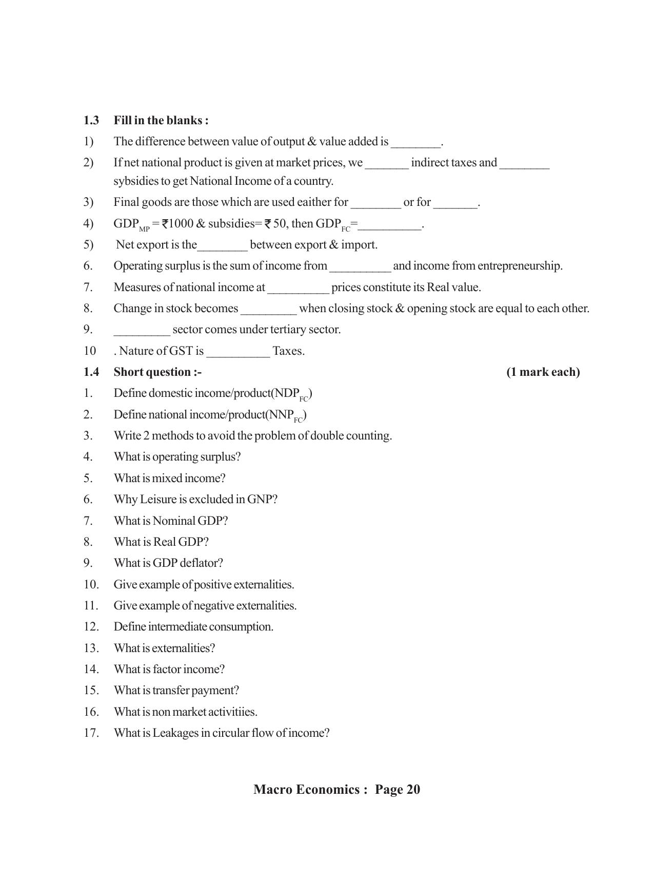 Tripura Board Class 12 Economics English Workbooks - Page 24
