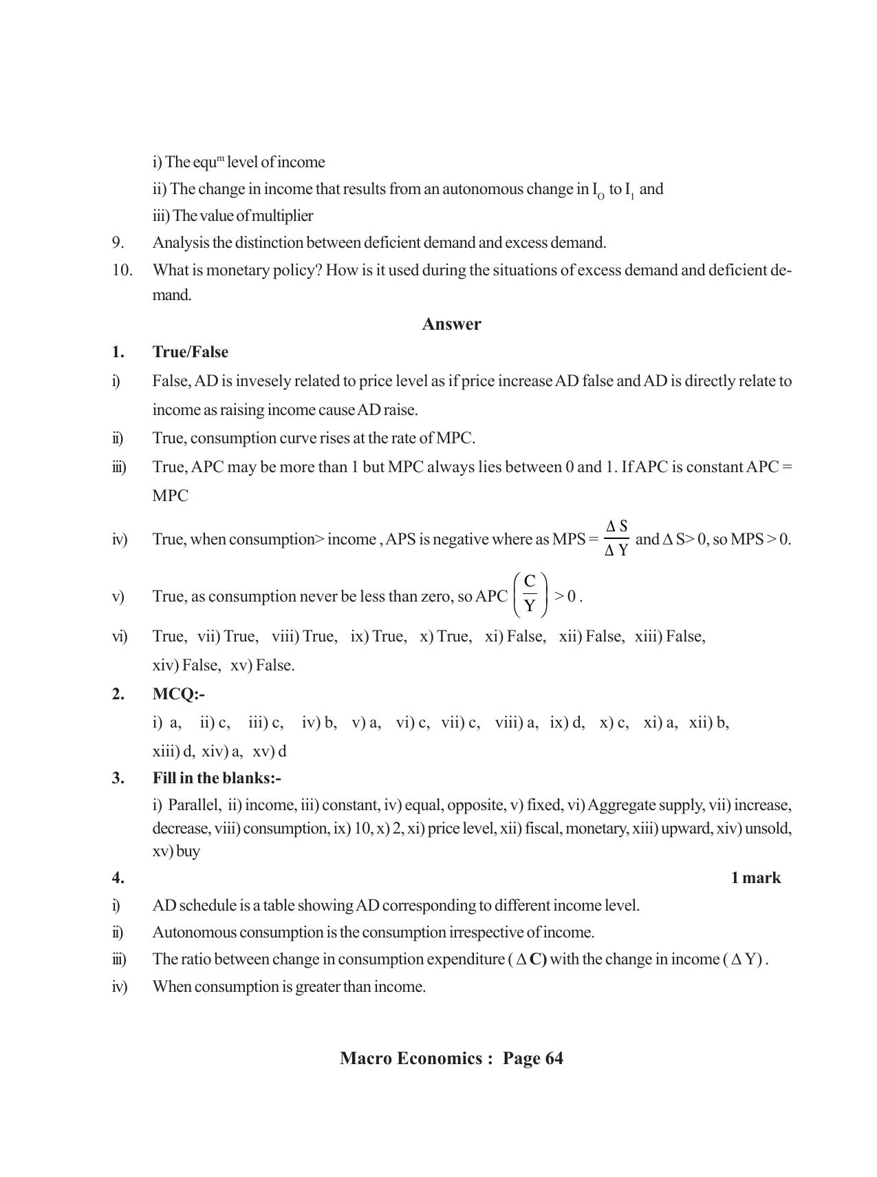 Tripura Board Class 12 Economics English Workbooks - Page 68