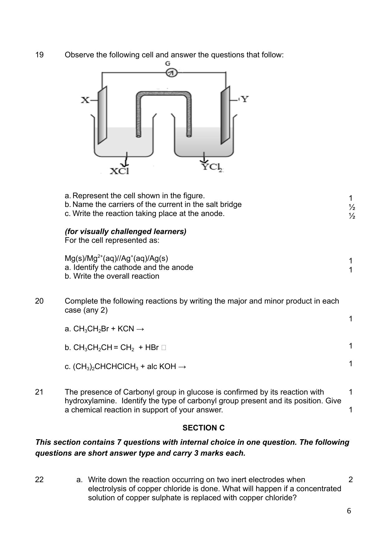 CBSE Class 12 Chemistry Sample Question Paper 2024-25 - Page 6