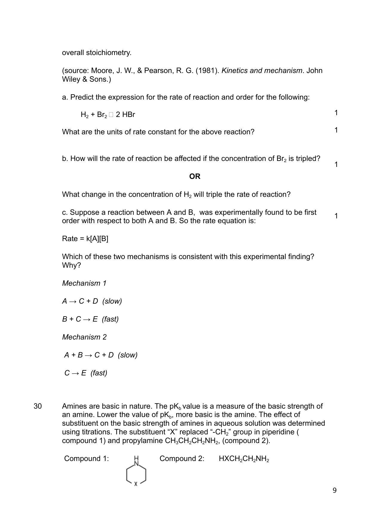 CBSE Class 12 Chemistry Sample Question Paper 2024-25 - Page 9
