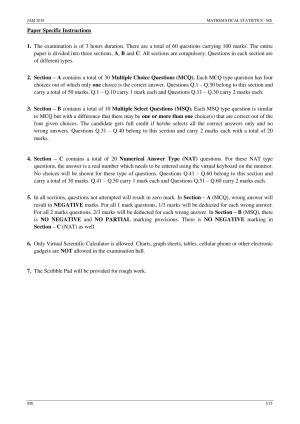 JAM 2019: MS Question Paper