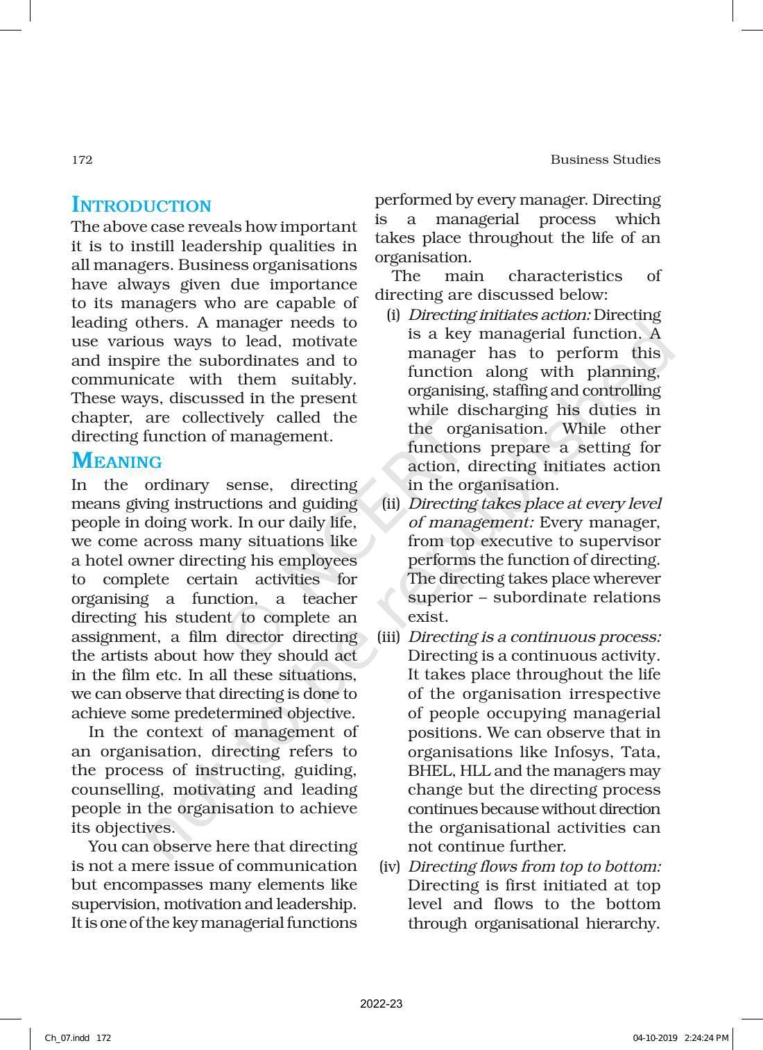 NCERT Book for Class 12 Business Studies Chapter 7 Directing - Page 2