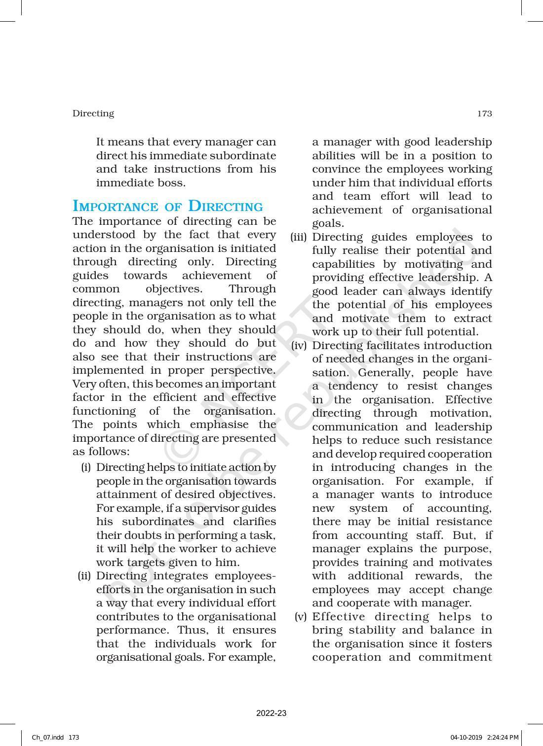 NCERT Book for Class 12 Business Studies Chapter 7 Directing - Page 3