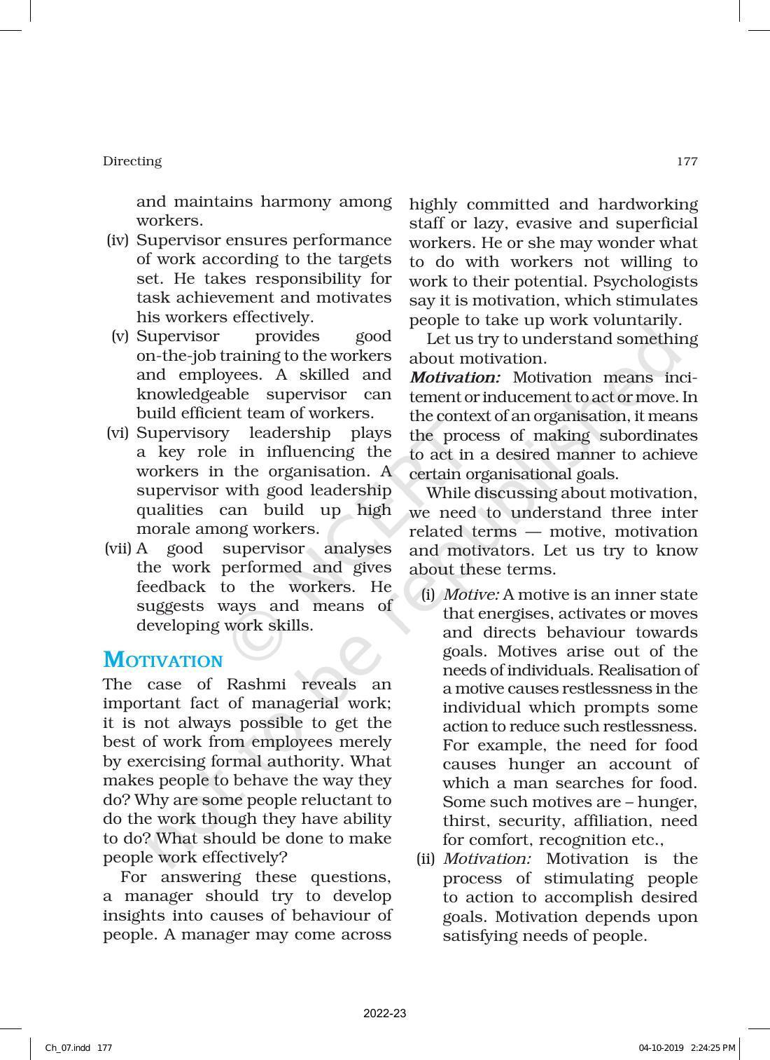 NCERT Book for Class 12 Business Studies Chapter 7 Directing - Page 7
