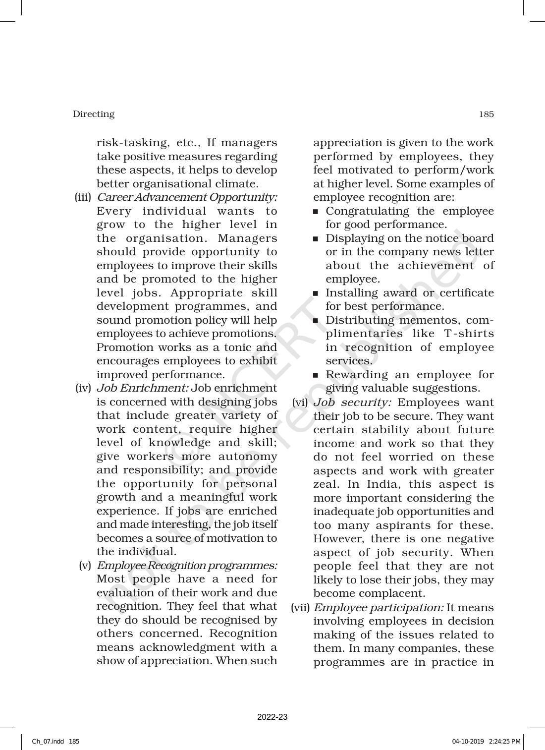 NCERT Book for Class 12 Business Studies Chapter 7 Directing - Page 15