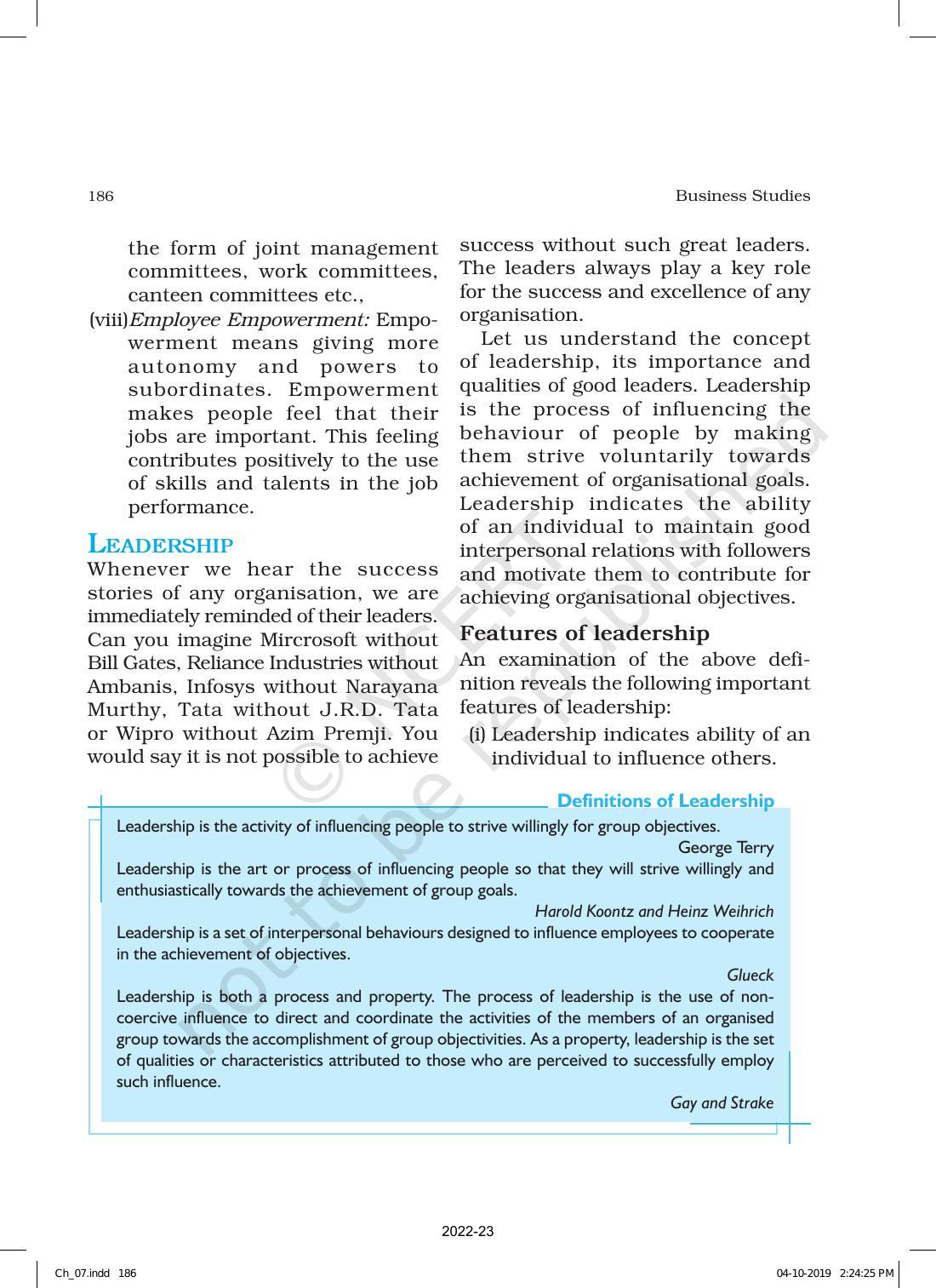 NCERT Book for Class 12 Business Studies Chapter 7 Directing - Page 16