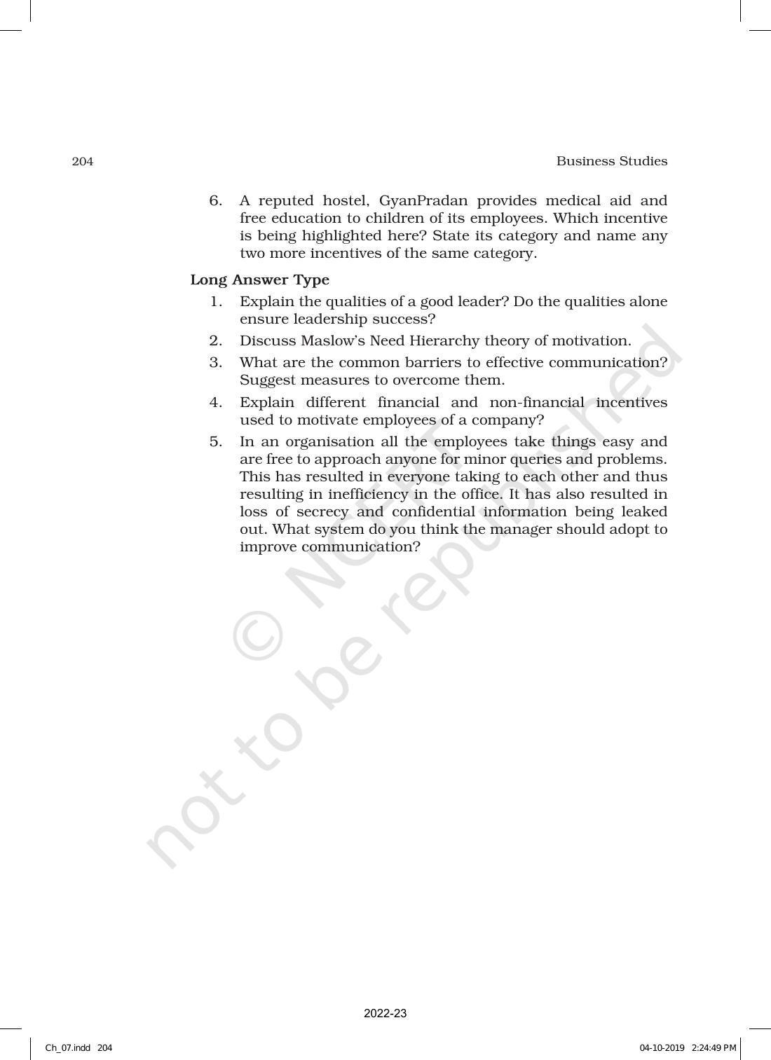 NCERT Book for Class 12 Business Studies Chapter 7 Directing - Page 34