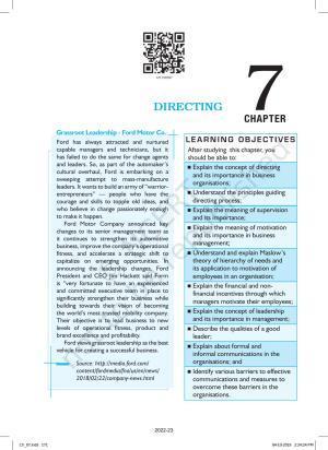 NCERT Book for Class 12 Business Studies Chapter 7 Directing