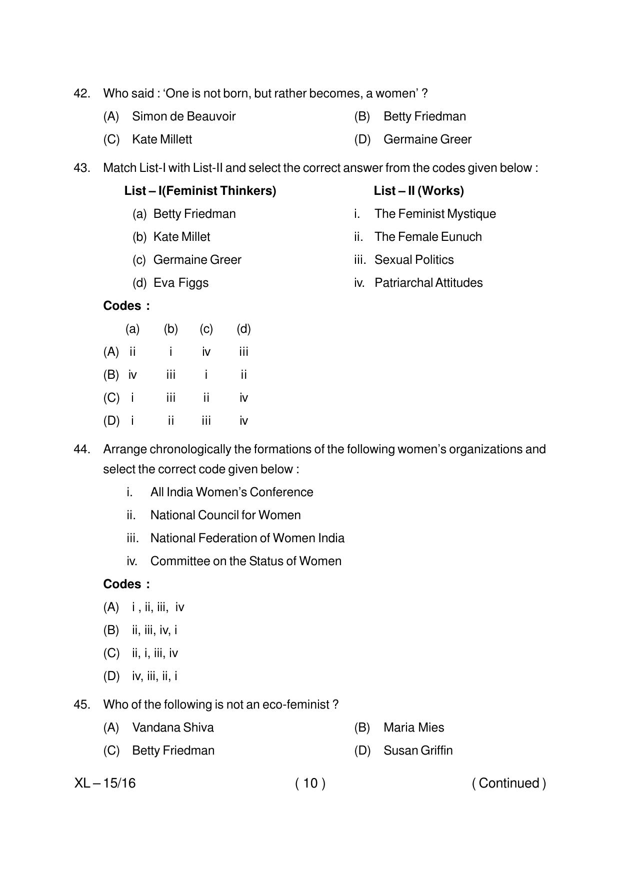 Odisha CPET POLITICAL SCIENCE 2020 Question Paper - Page 10