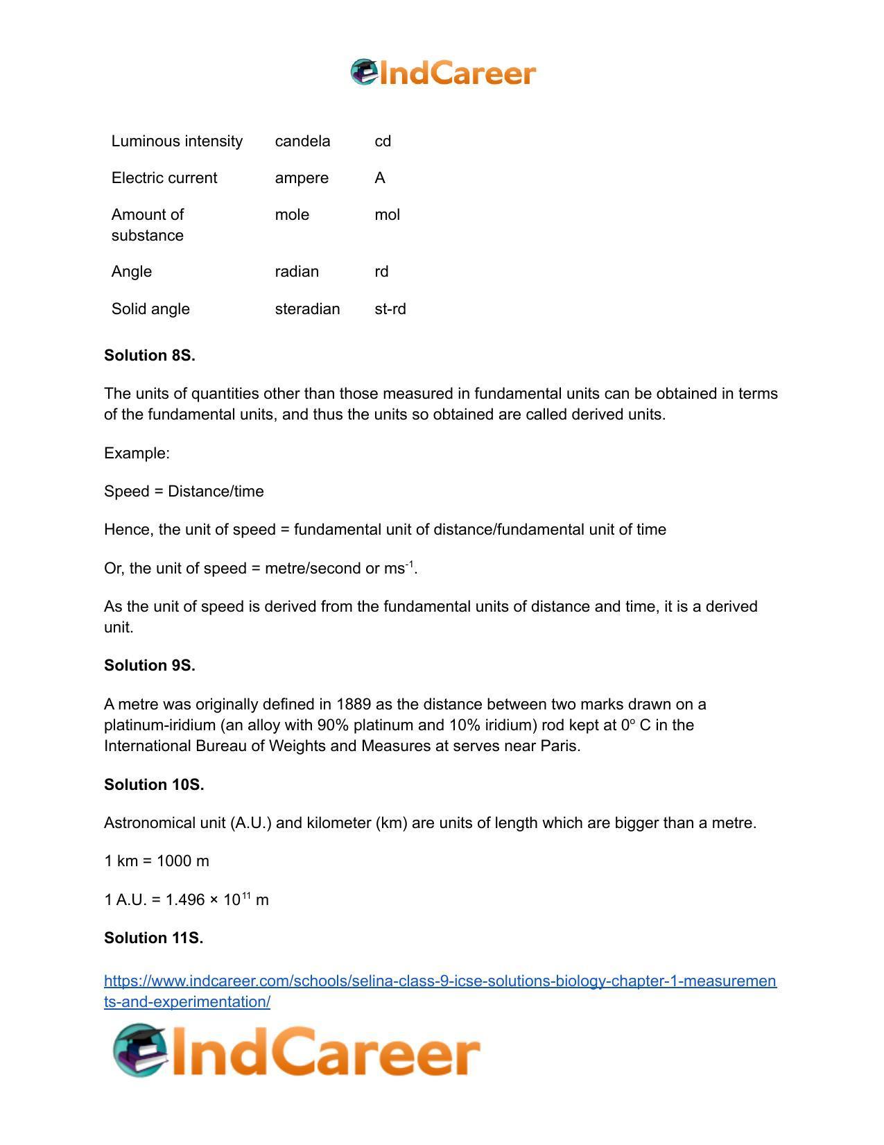 Selina Class 9 ICSE Solutions Biology : Chapter 1- Measurements and Experimentation - Page 4
