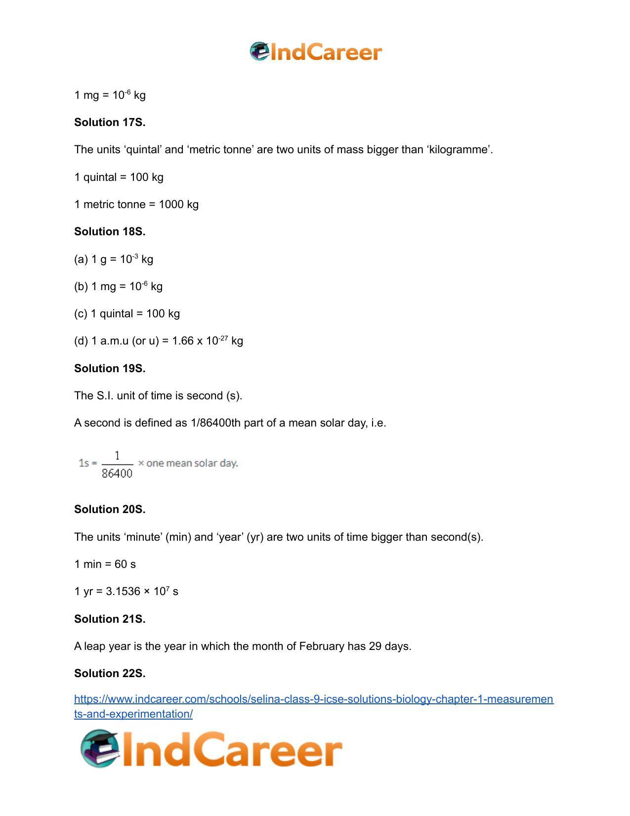 Selina Class 9 ICSE Solutions Biology : Chapter 1- Measurements and Experimentation - Page 6