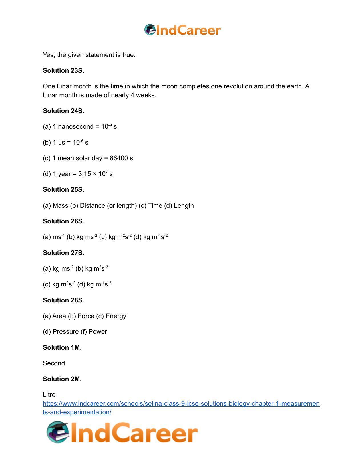 Selina Class 9 ICSE Solutions Biology : Chapter 1- Measurements and Experimentation - Page 7