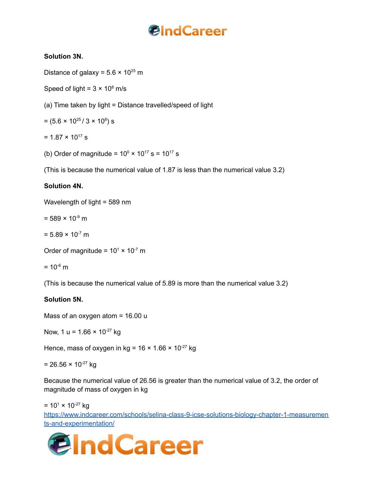 Selina Class 9 ICSE Solutions Biology : Chapter 1- Measurements and Experimentation - Page 9