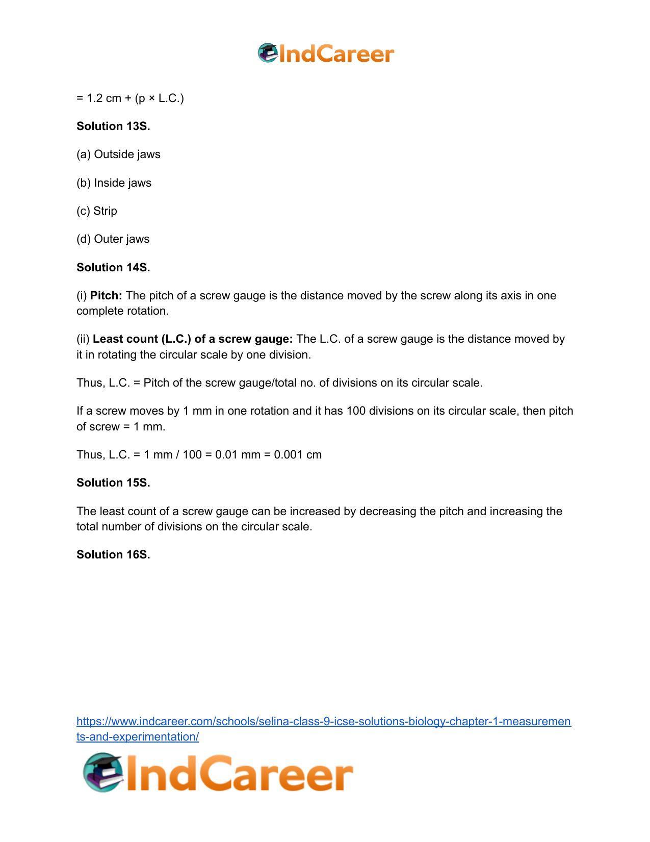 Selina Class 9 ICSE Solutions Biology : Chapter 1- Measurements and Experimentation - Page 17