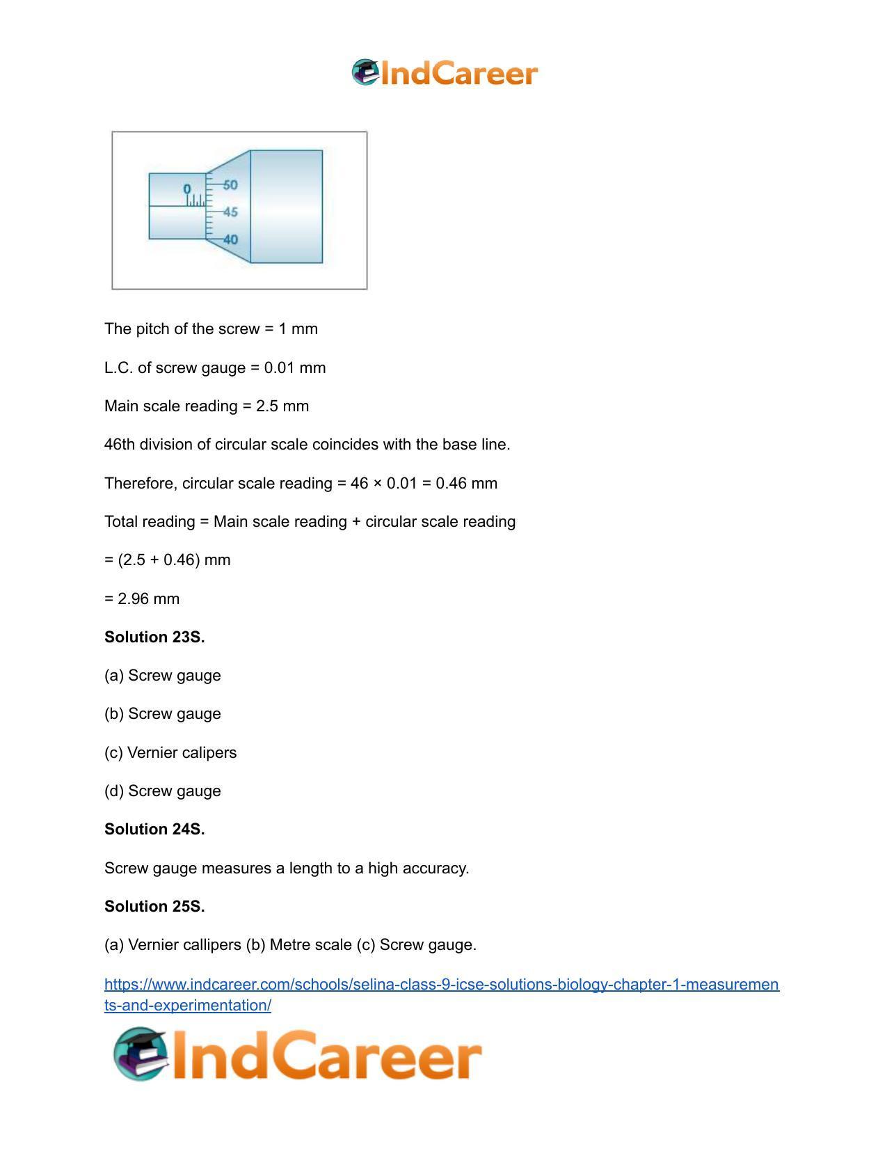 Selina Class 9 ICSE Solutions Biology : Chapter 1- Measurements and Experimentation - Page 20