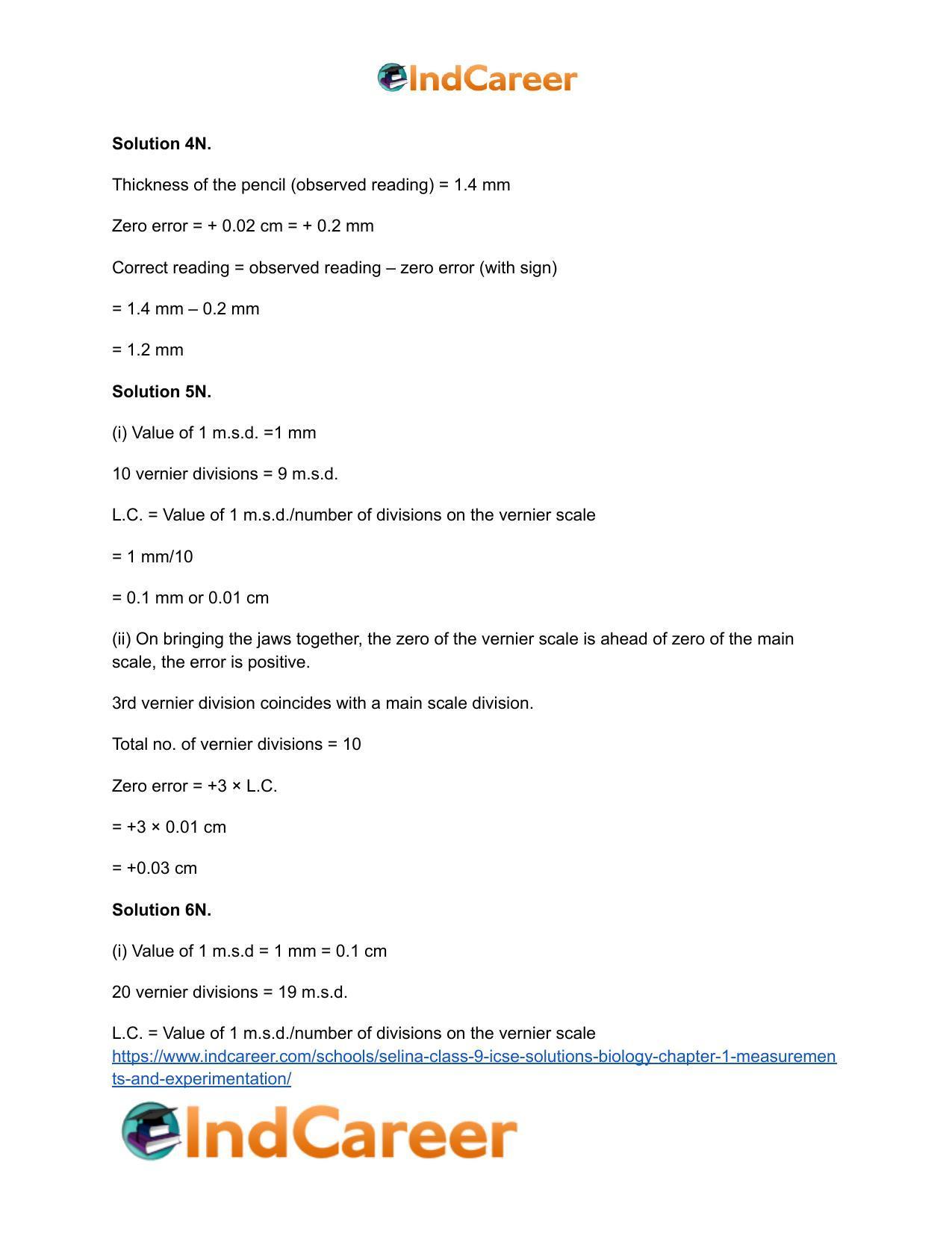 Selina Class 9 ICSE Solutions Biology : Chapter 1- Measurements and Experimentation - Page 22