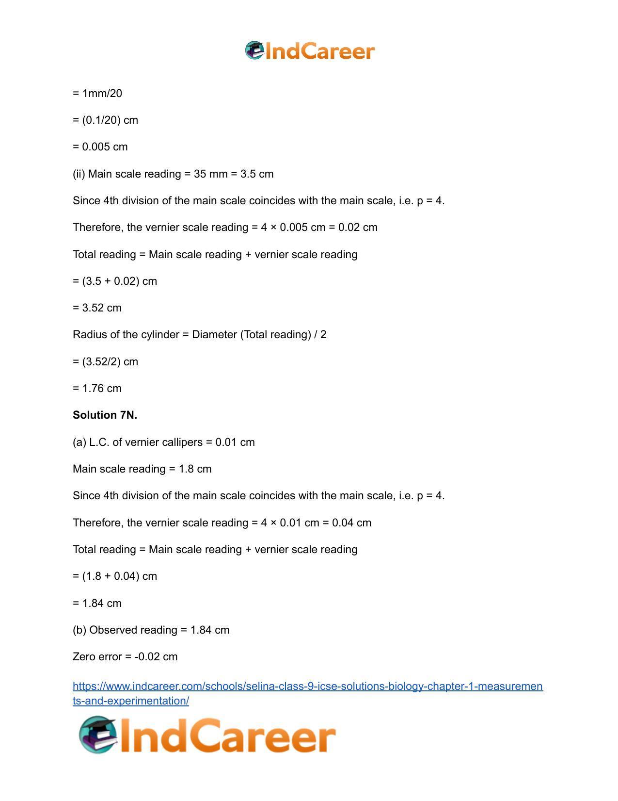 Selina Class 9 ICSE Solutions Biology : Chapter 1- Measurements and Experimentation - Page 23