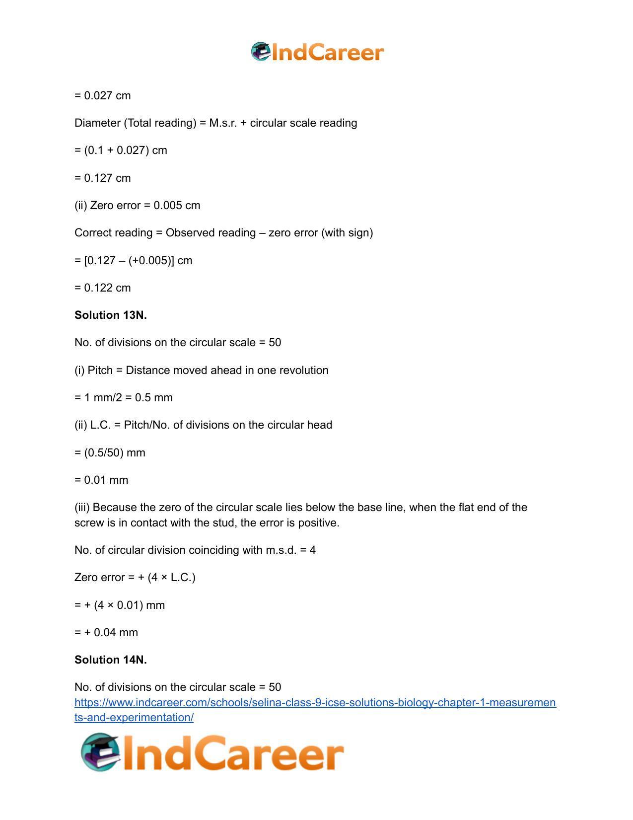 Selina Class 9 ICSE Solutions Biology : Chapter 1- Measurements and Experimentation - Page 26