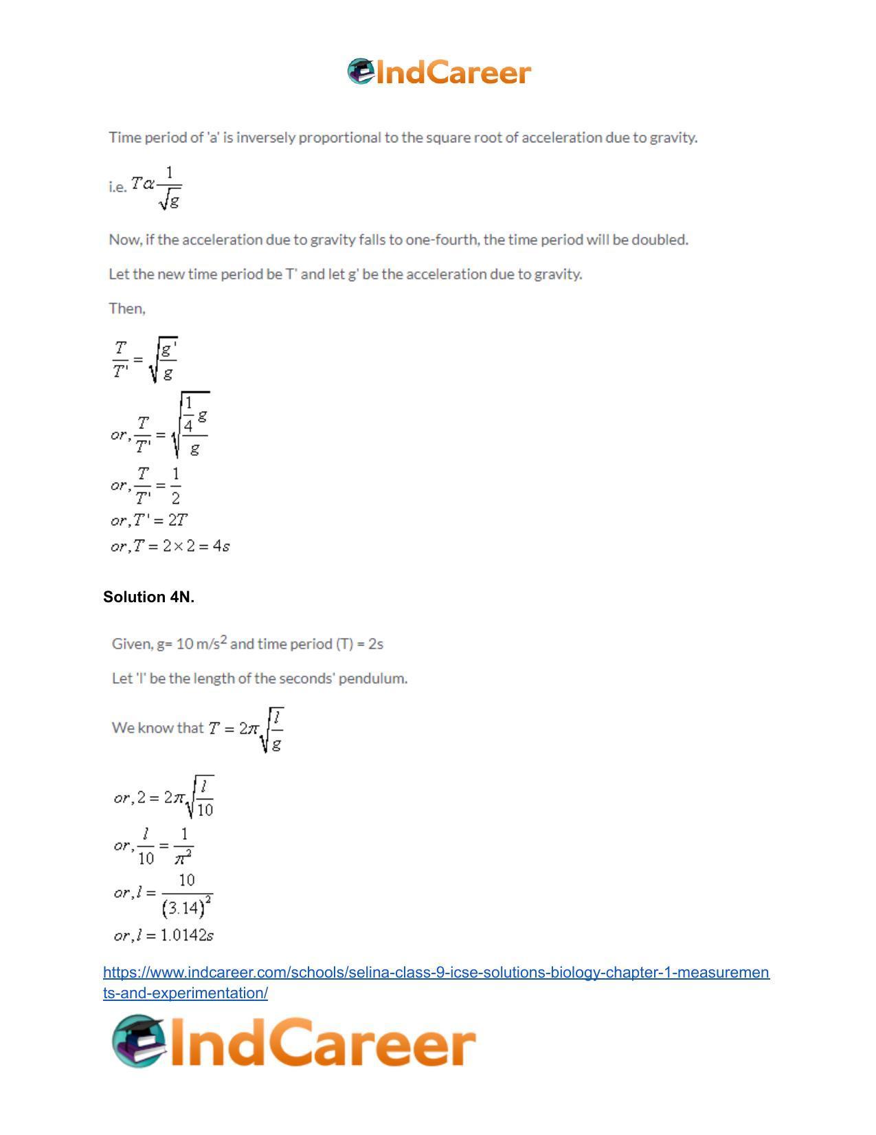 Selina Class 9 ICSE Solutions Biology : Chapter 1- Measurements and Experimentation - Page 34