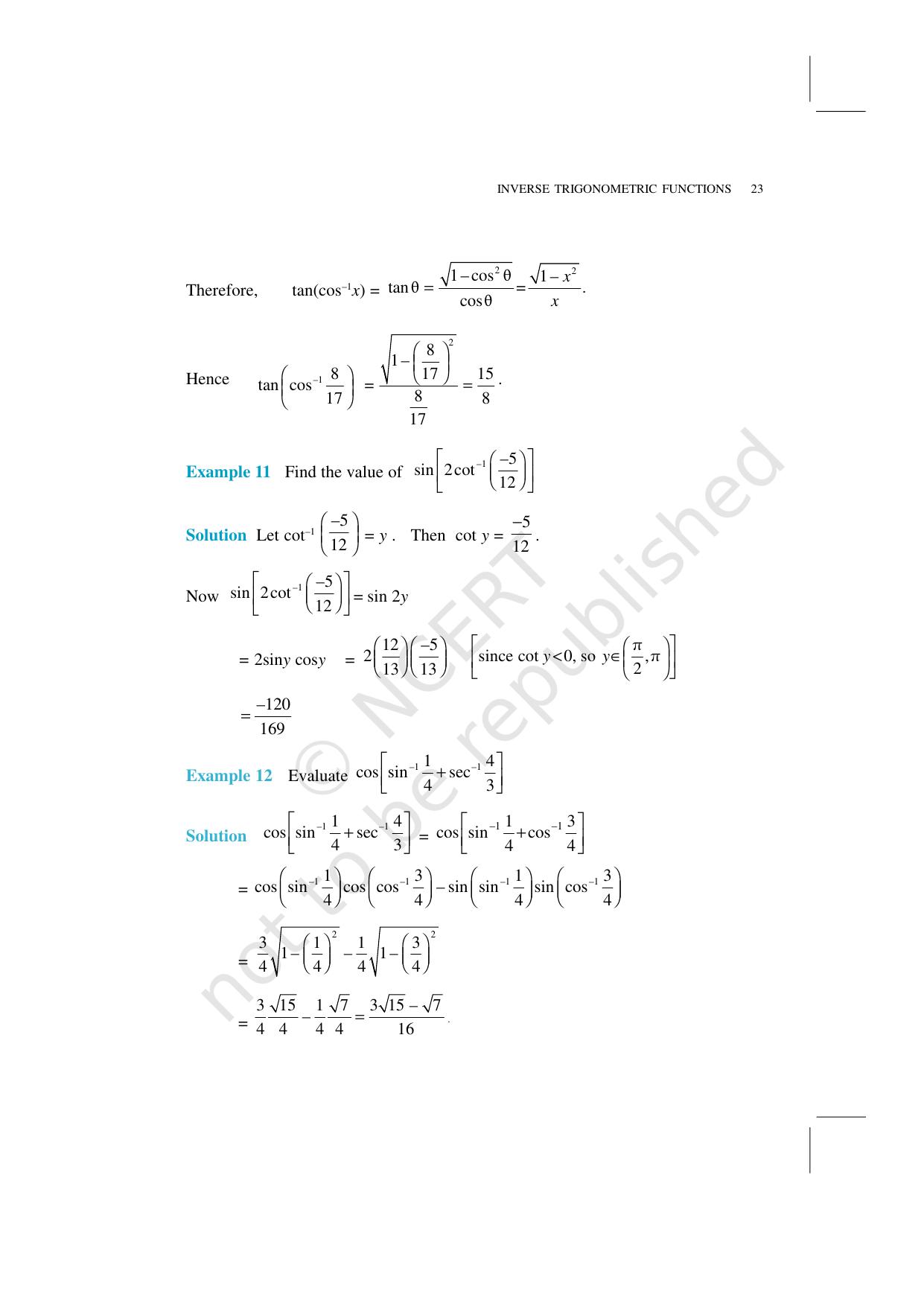 NCERT Exemplar Class 12: Mathematics Unit 2 (Inverse Trigonometric Functions) - Page 6